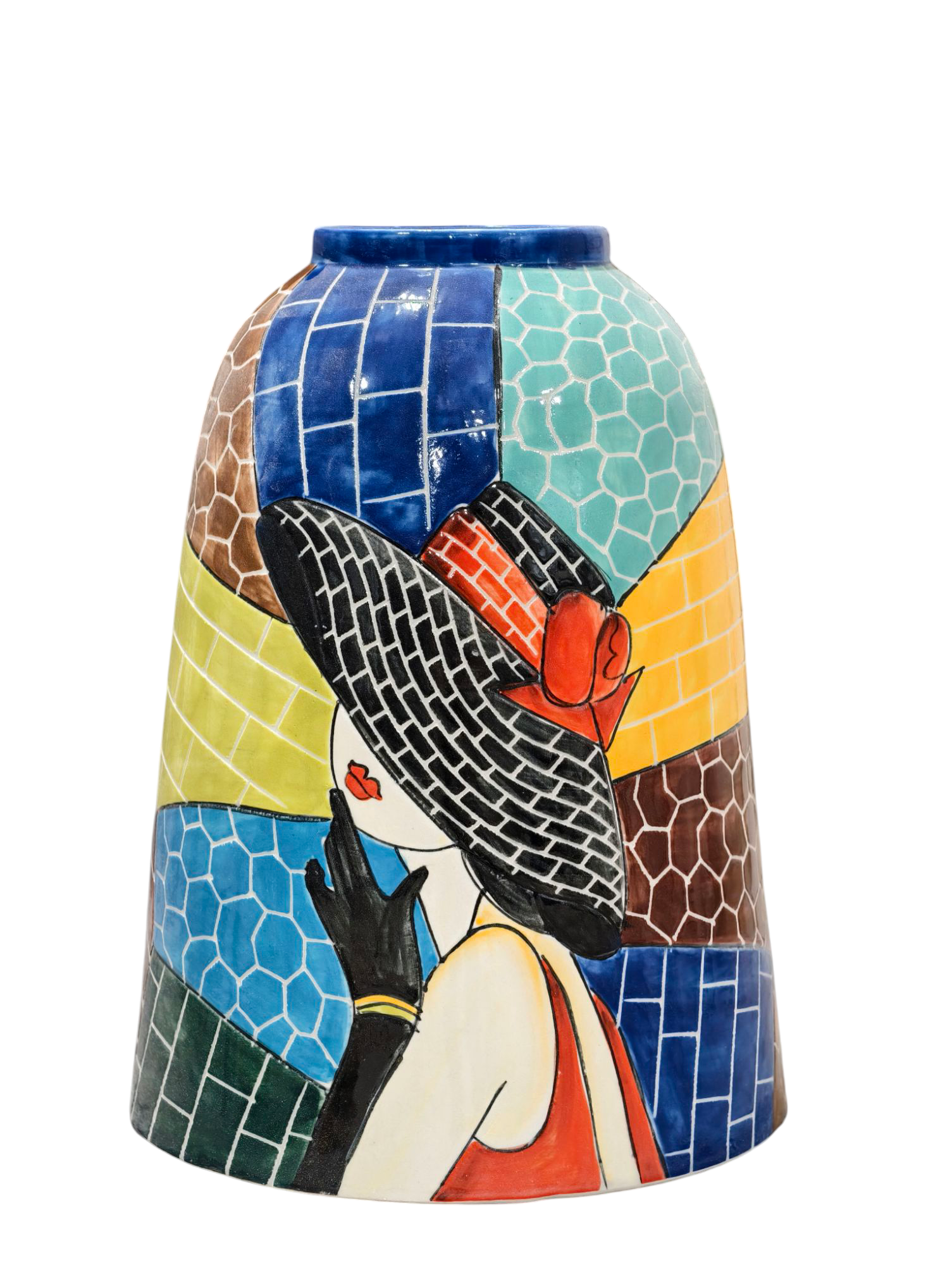 Handmade Mosaic Ceramic Vase – Lady Design  – 31.5 cm (12.4 in) – Home Décor – Heritage T&T Mosaic Collection – Bat Trang Vietnam
