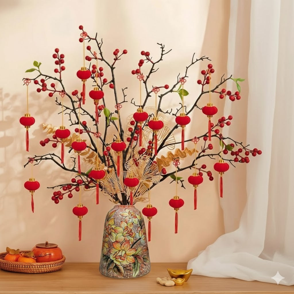 Handmade Mosaic Ceramic Vase – Flower Design  – 31.5 cm (12.4 in) – Home Décor – Heritage T&T Mosaic Collection – Bat Trang Vietnam