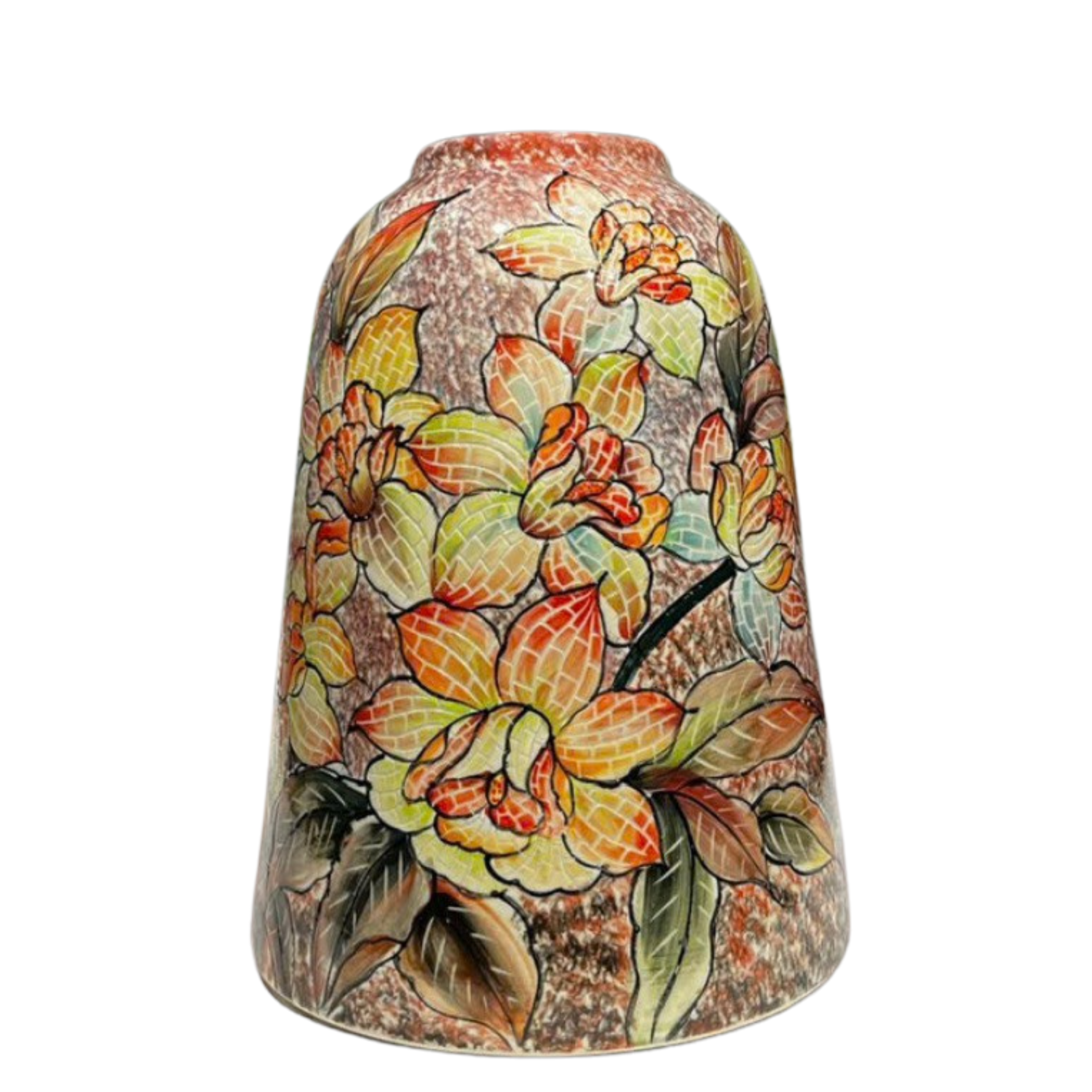 Handmade Mosaic Ceramic Vase – Flower Design  – 31.5 cm (12.4 in) – Home Décor – Heritage T&T Mosaic Collection – Bat Trang Vietnam