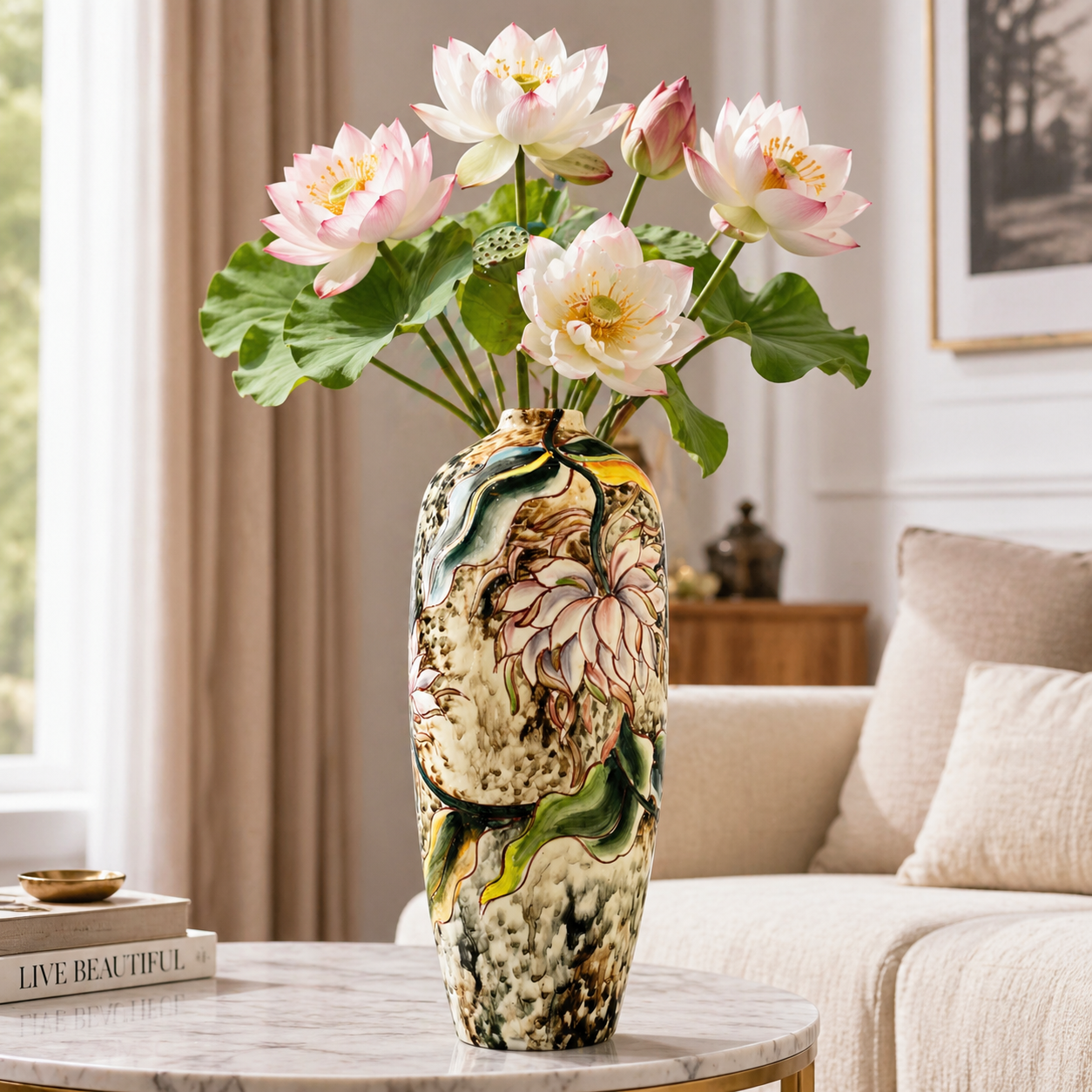 Handmade Mosaic Ceramic Vase – Artisan Design  – 40 cm (15.7 in) – Home Décor – Heritage T&T 3D Collection – Bat Trang Vietnam . test