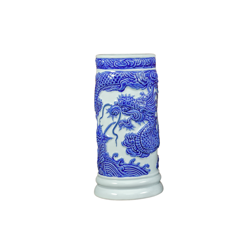 Heritage T&T Ceramic Incense Holder Tube Altar Tâm An  – 1 Pc – Bat Trang Handmade Vietnam