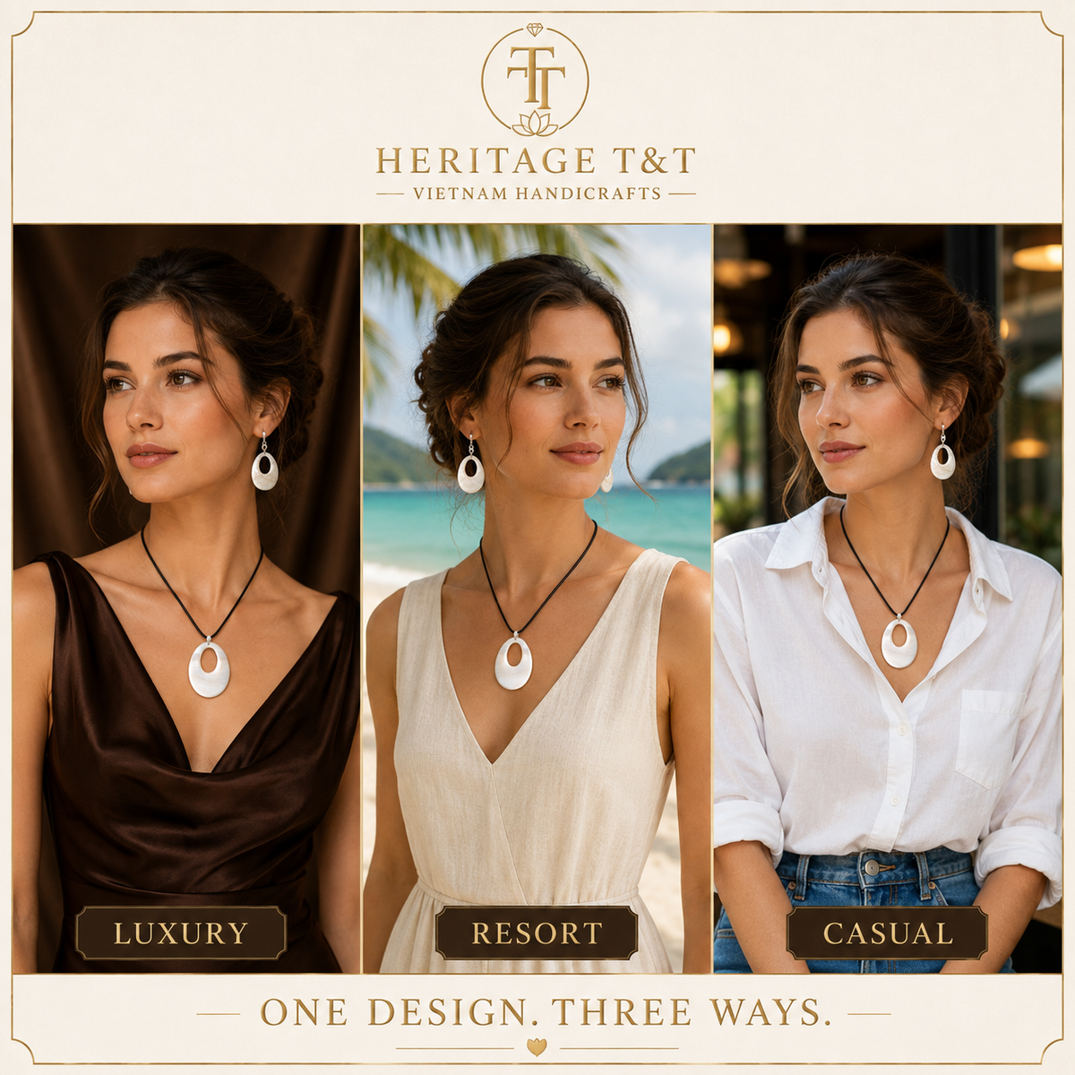 Natural Shell Statement Necklace Earrings Set – Abalone  Mother of Pearl – Heritage TT