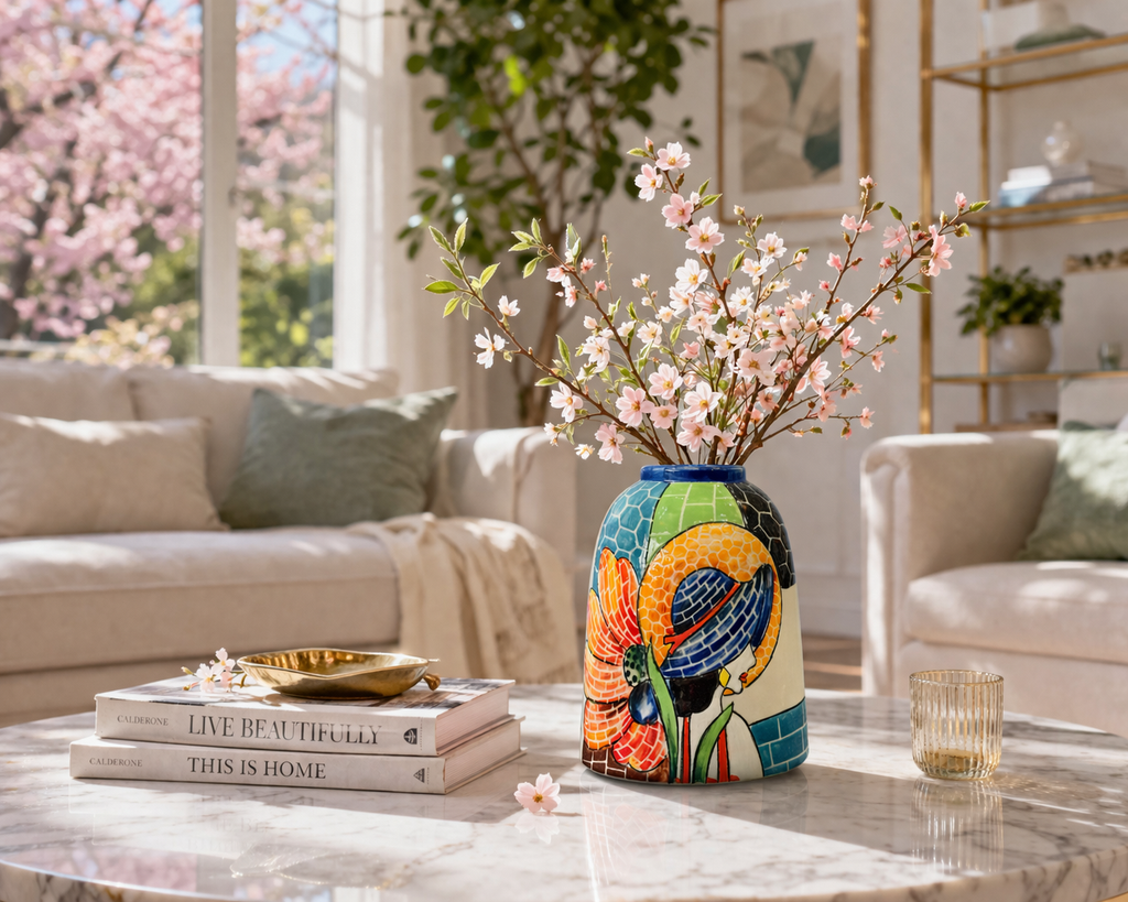 Handmade Mosaic Ceramic Vase – Lady Design  – 20 cm (7.9 in) – Home Décor – Heritage T&T Mosaic Collection – Bat Trang Vietnam
