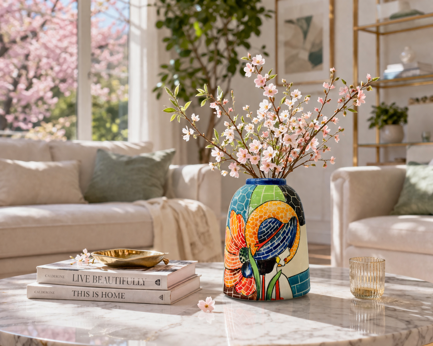 Handmade Mosaic Ceramic Vase – Lady Design  – 20 cm (7.9 in) – Home Décor – Heritage T&T Mosaic Collection – Bat Trang Vietnam