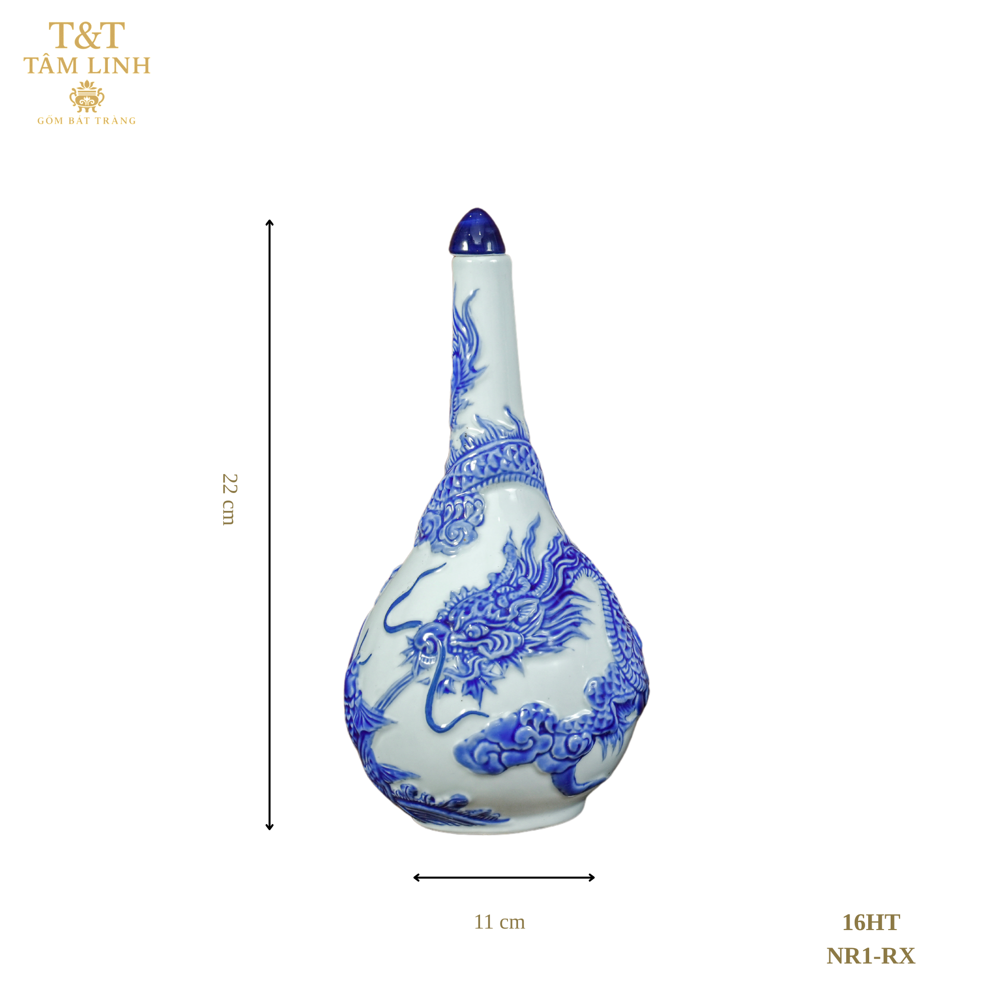 Heritage T&T Single Gourd Wine Vessel Altar Tâm An 1 Pc – Bat Trang Handmade Vietnam