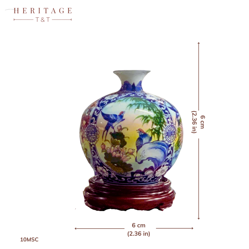 Handmade Ceramic Vase – Tai Loc Design  – 25 cm (9.8 in) – Home Décor – Heritage T&T – Bat Trang Vietnam