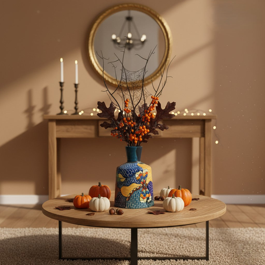 Handmade Mosaic Ceramic Vase – Dragonfly Design  – 25 cm (9.8 in) – Home Décor – Heritage T&T Mosaic Collection – Bat Trang Vietnam