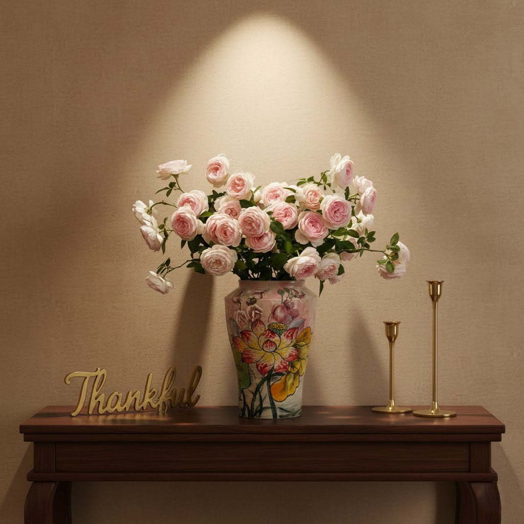 Handmade Mosaic Ceramic Vase – Lotus Design  – 28 cm (11 in) – Home Décor – Heritage T&T Mosaic Collection – Bat Trang Vietnam