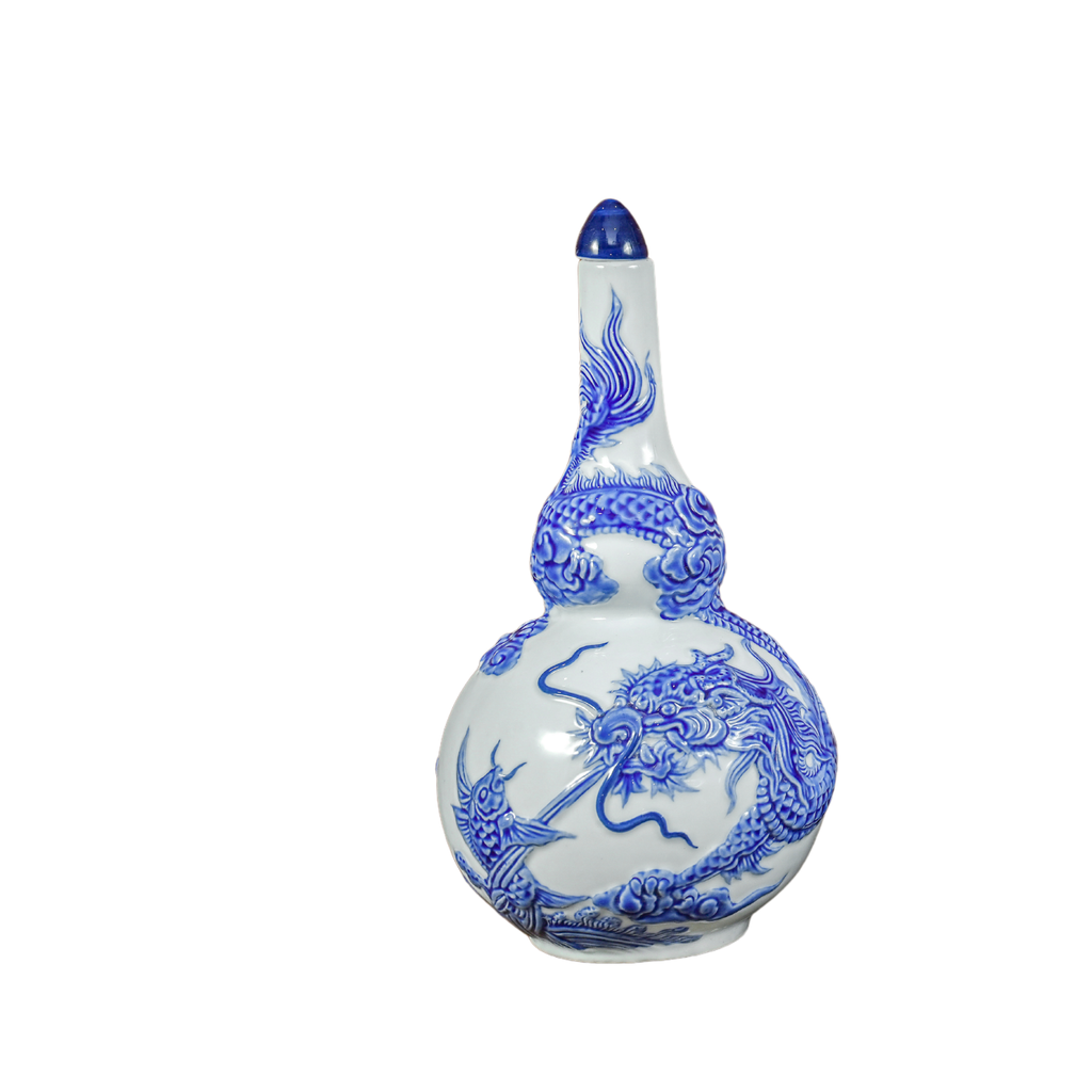 Heritage T&T Double Gourd Wine Vessel Altar Tâm An – 1 Pc – Bat Trang Handmade Vietnam
