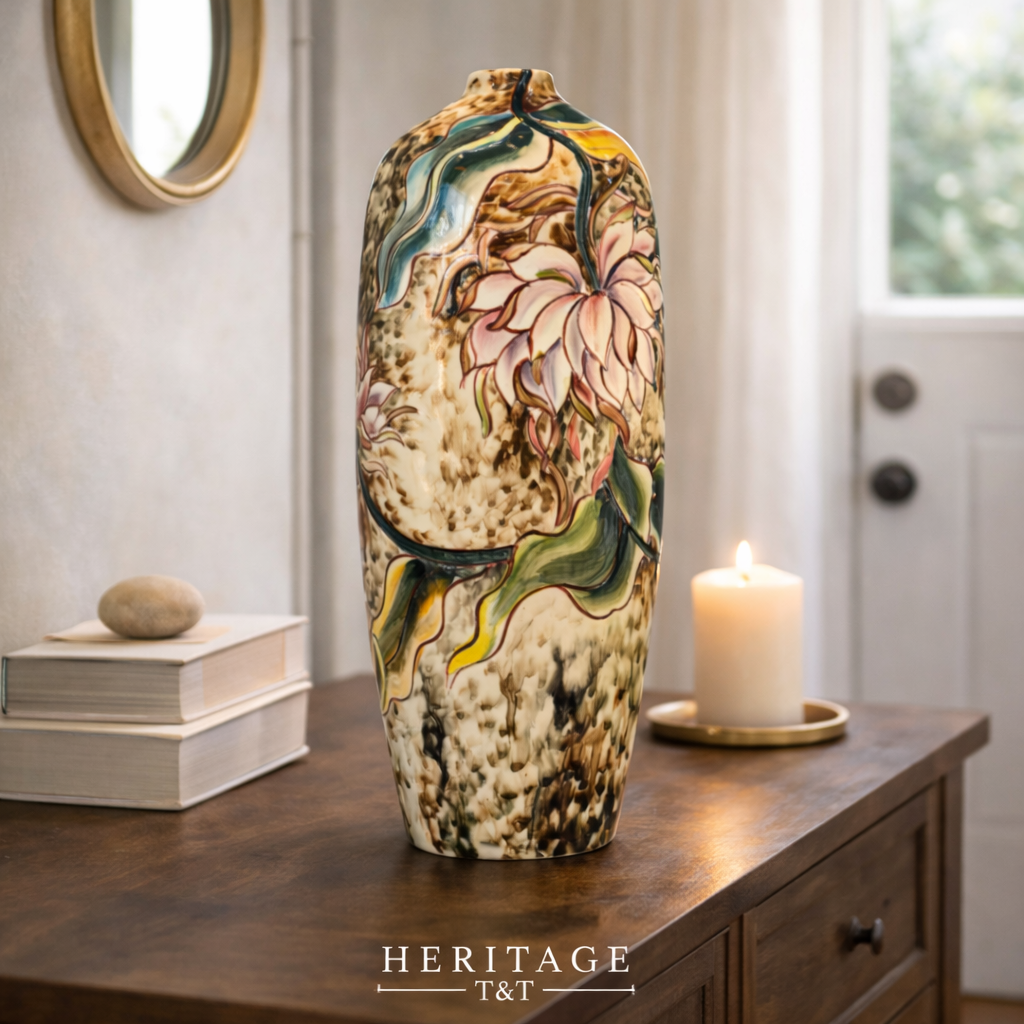 Handmade Mosaic Ceramic Vase – Artisan Design  – 40 cm (15.7 in) – Home Décor – Heritage T&T 3D Collection – Bat Trang Vietnam