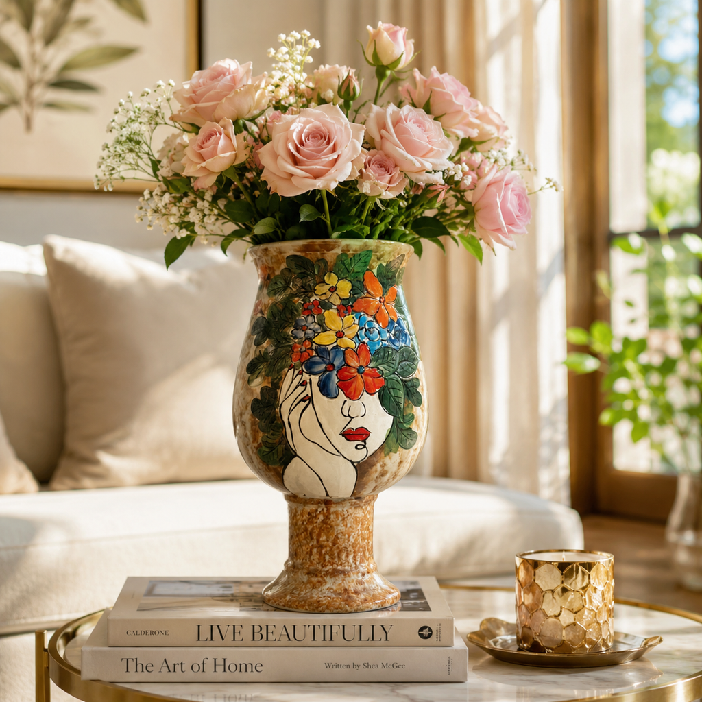 Handmade Mosaic Ceramic Vase – Artisan Design  – 28 cm (11 in) – Home Décor – Heritage T&T 3D Collection – Bat Trang Vietnam