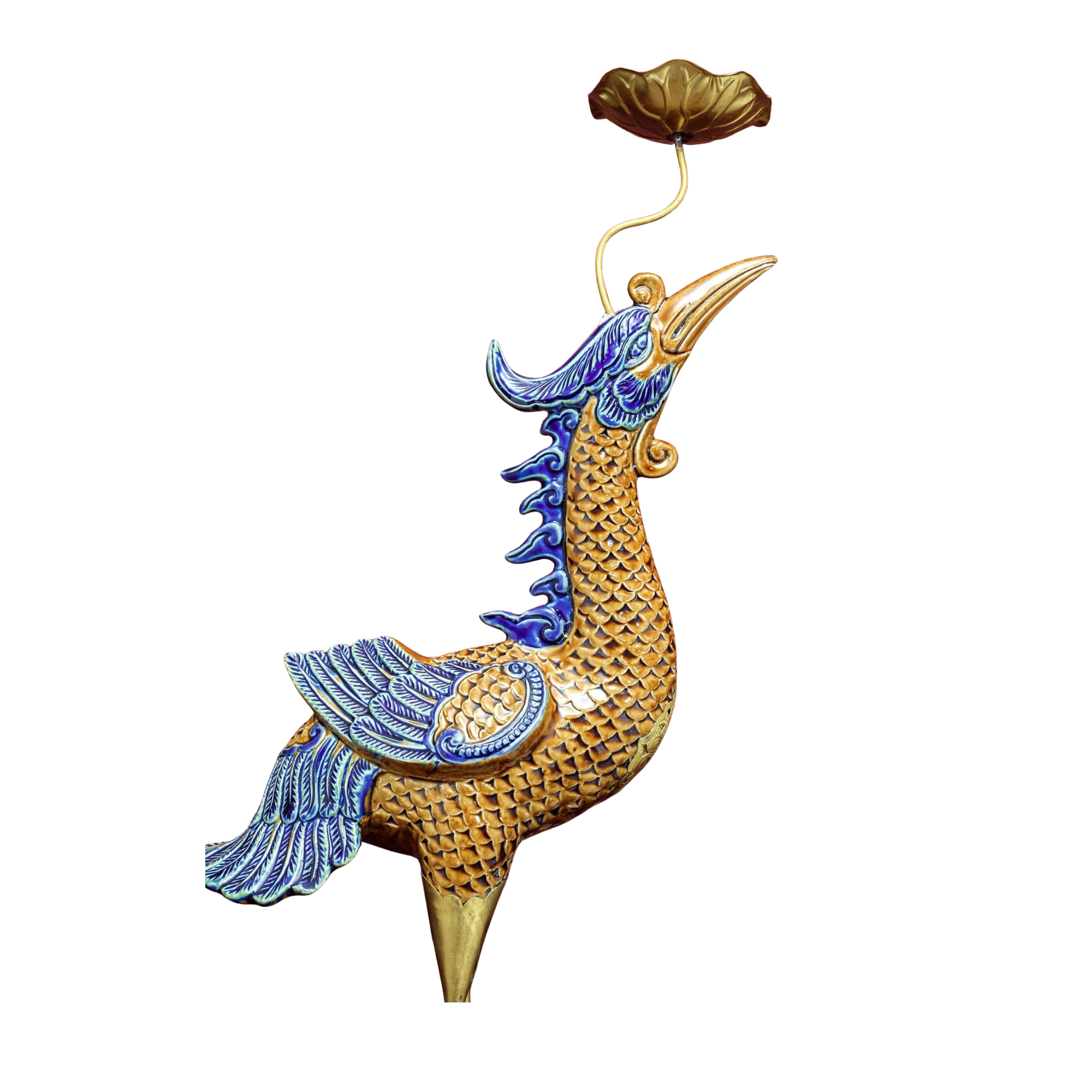 Heritage T&T Ceramic Altar Crane Pair Tâm An – Set of 2 – Bat Trang Vietnam