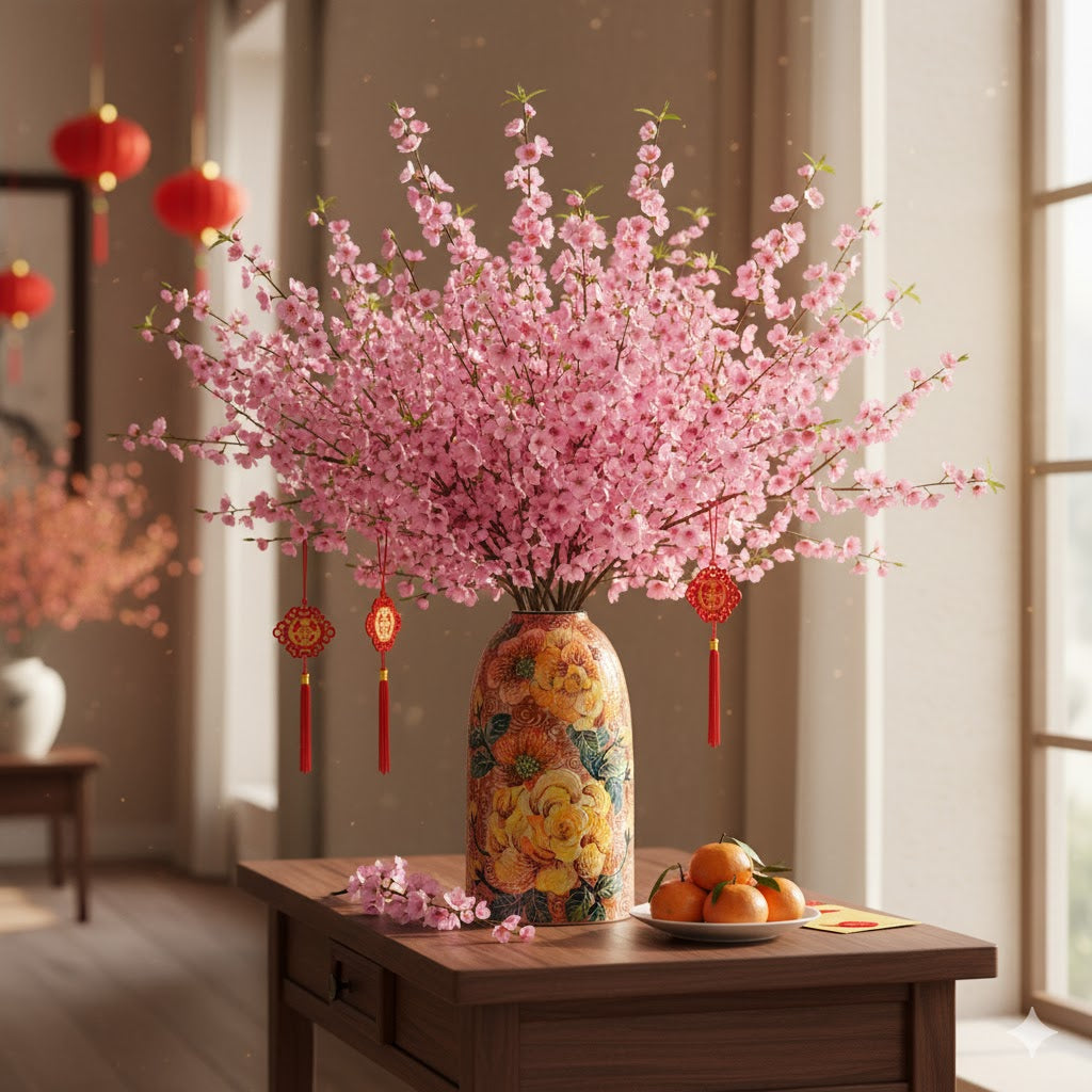 Handmade Mosaic Ceramic Vase – Flower Design  – 40 cm (15.7 in) – Home Décor – Heritage T&T Mosaic Collection – Bat Trang Vietnam