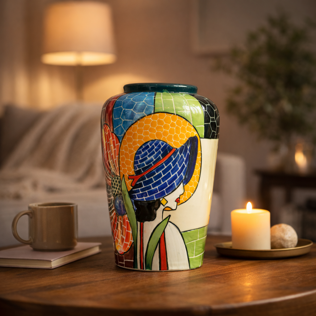 Handmade Mosaic Ceramic Vase – Lady Design  – 28 cm (11 in) – Home Décor – Heritage T&T Mosaic Collection – Bat Trang Vietnam