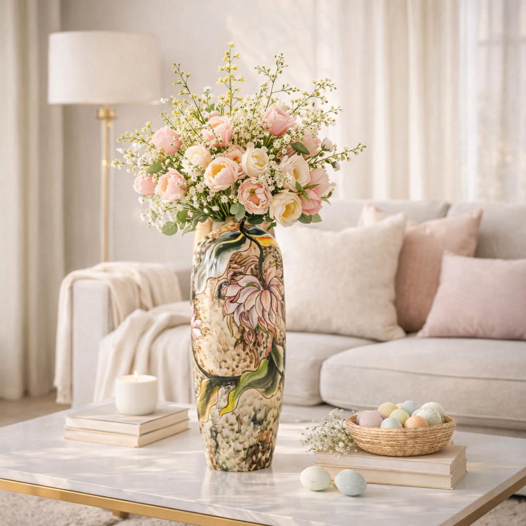 Handmade Mosaic Ceramic Vase – Artisan Design  – 40 cm (15.7 in) – Home Décor – Heritage T&T 3D Collection – Bat Trang Vietnam . test
