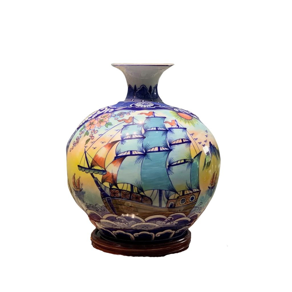 Handmade Ceramic Vase – Tai Loc Design  – 25 cm (9.8 in) – Home Décor – Heritage T&T – Bat Trang Vietnam