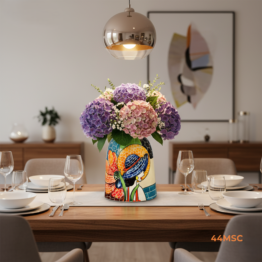 Handmade Mosaic Ceramic Vase – Lady Design  – 20 cm (7.9 in) – Home Décor – Heritage T&T Mosaic Collection – Bat Trang Vietnam