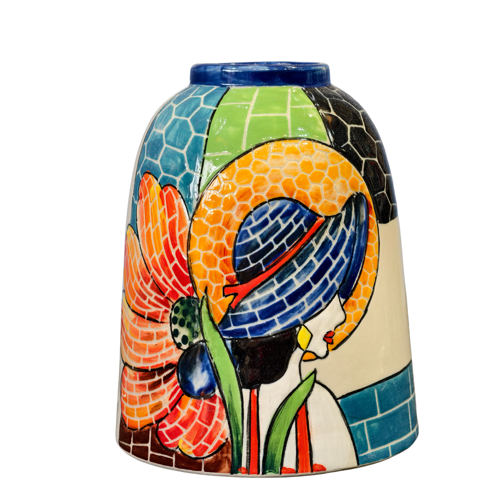 Handmade Mosaic Ceramic Vase – Lady Design  – 20 cm (7.9 in) – Home Décor – Heritage T&T Mosaic Collection – Bat Trang Vietnam