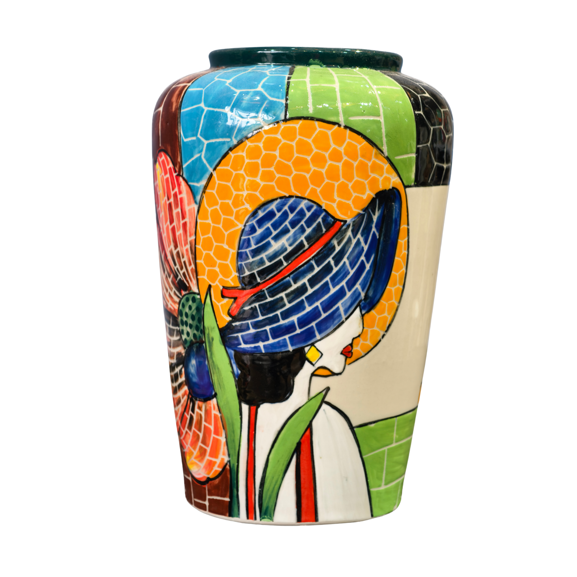 Handmade Mosaic Ceramic Vase – Lady Design  – 28 cm (11 in) – Home Décor – Heritage T&T Mosaic Collection – Bat Trang Vietnam