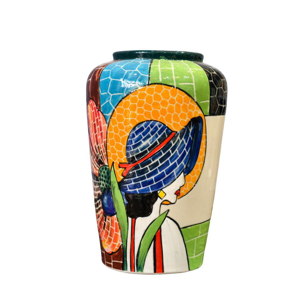 Handmade Mosaic Ceramic Vase – Lady Design  – 28 cm (11 in) – Home Décor – Heritage T&T Mosaic Collection – Bat Trang Vietnam