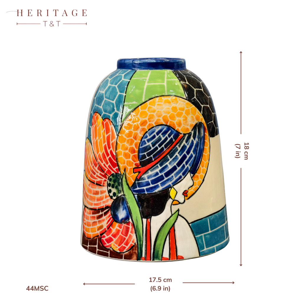 Handmade Mosaic Ceramic Vase – Lady Design  – 20 cm (7.9 in) – Home Décor – Heritage T&T Mosaic Collection – Bat Trang Vietnam
