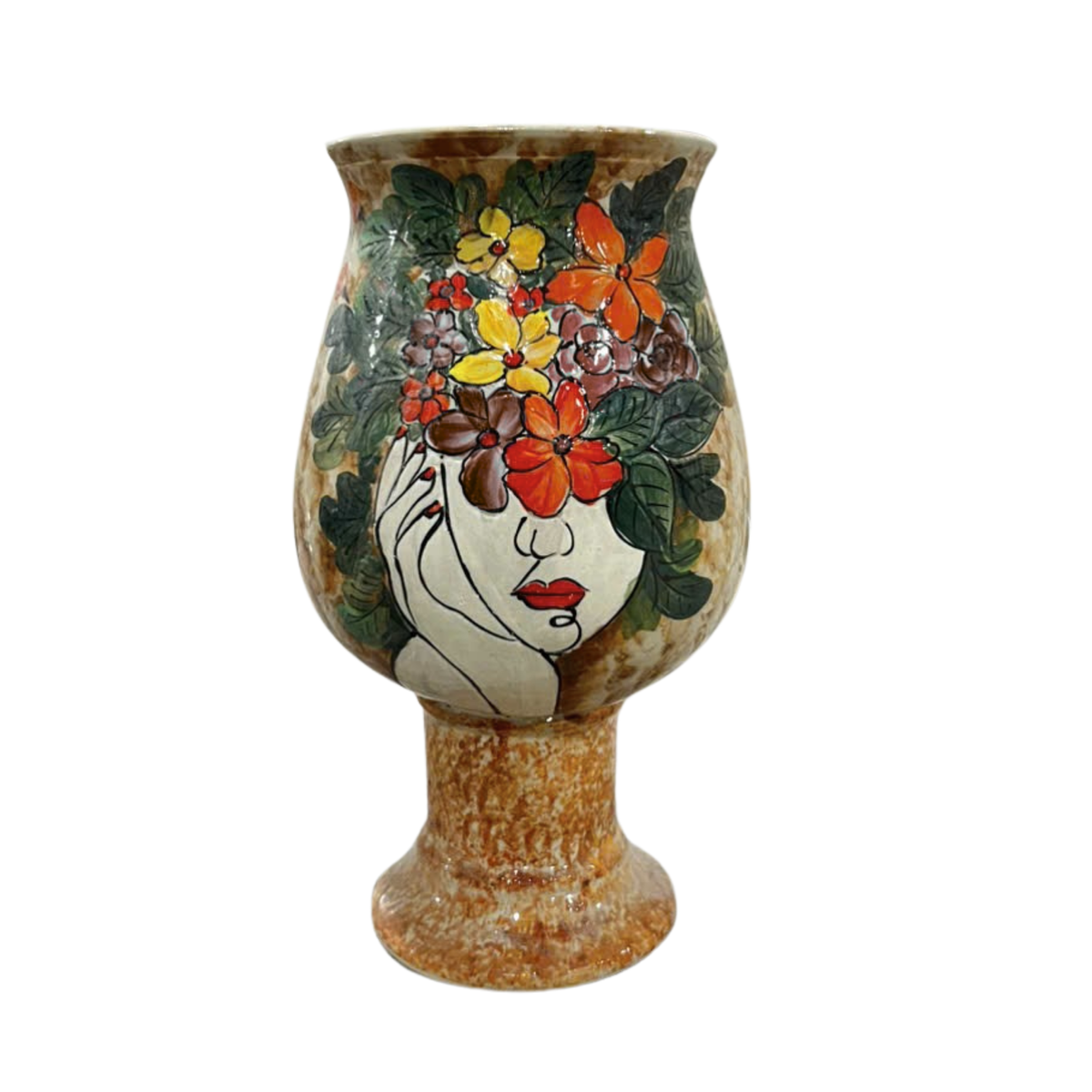 Handmade Mosaic Ceramic Vase – Lady Design  – 26 cm (10.2 in) – Home Décor – Heritage T&T Mosaic Collection – Bat Trang Vietnam