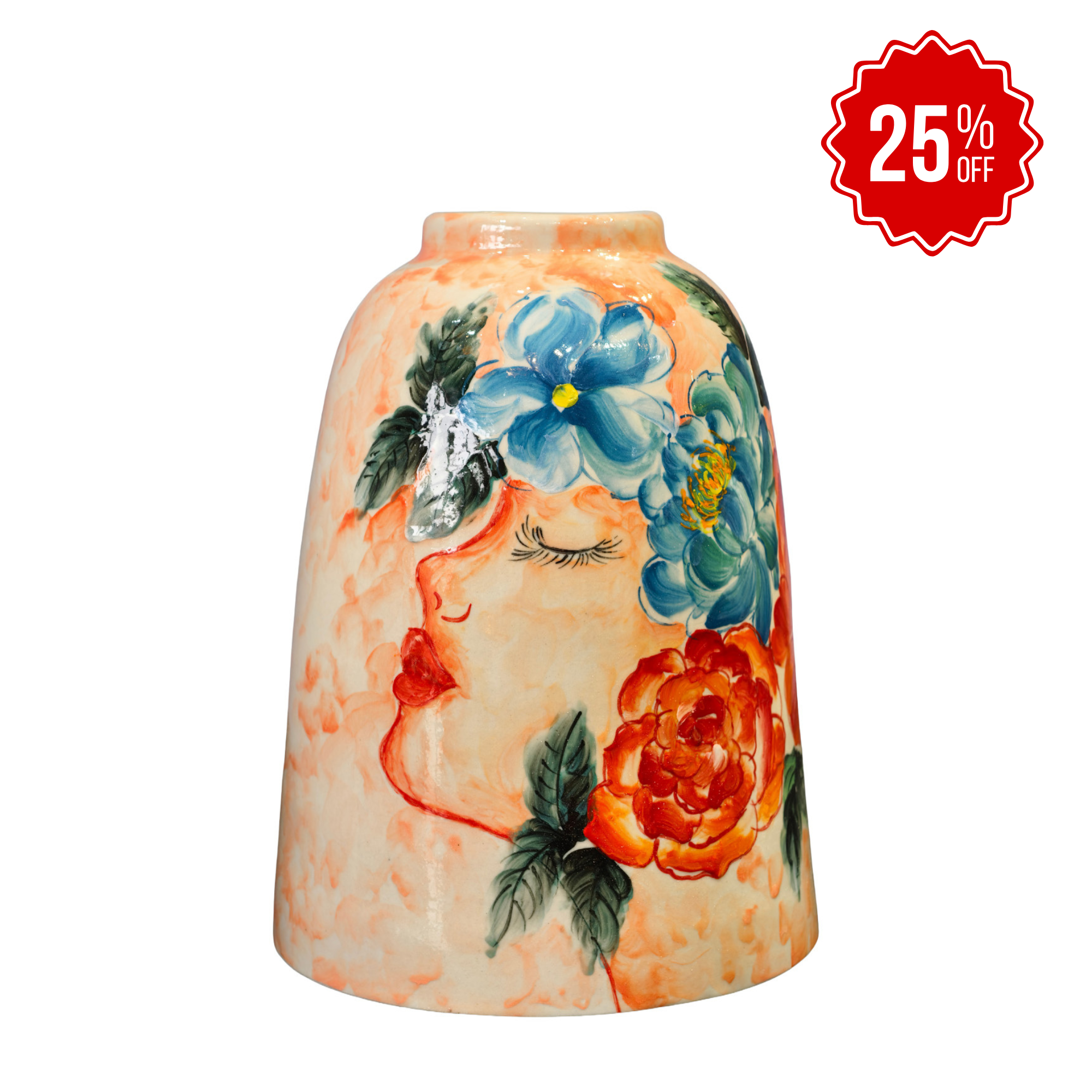 Handmade Mosaic Ceramic Vase – Artisan Design  – 26 cm (10.2 in) – Home Décor – Heritage T&T 3D Collection – Bat Trang Vietnam