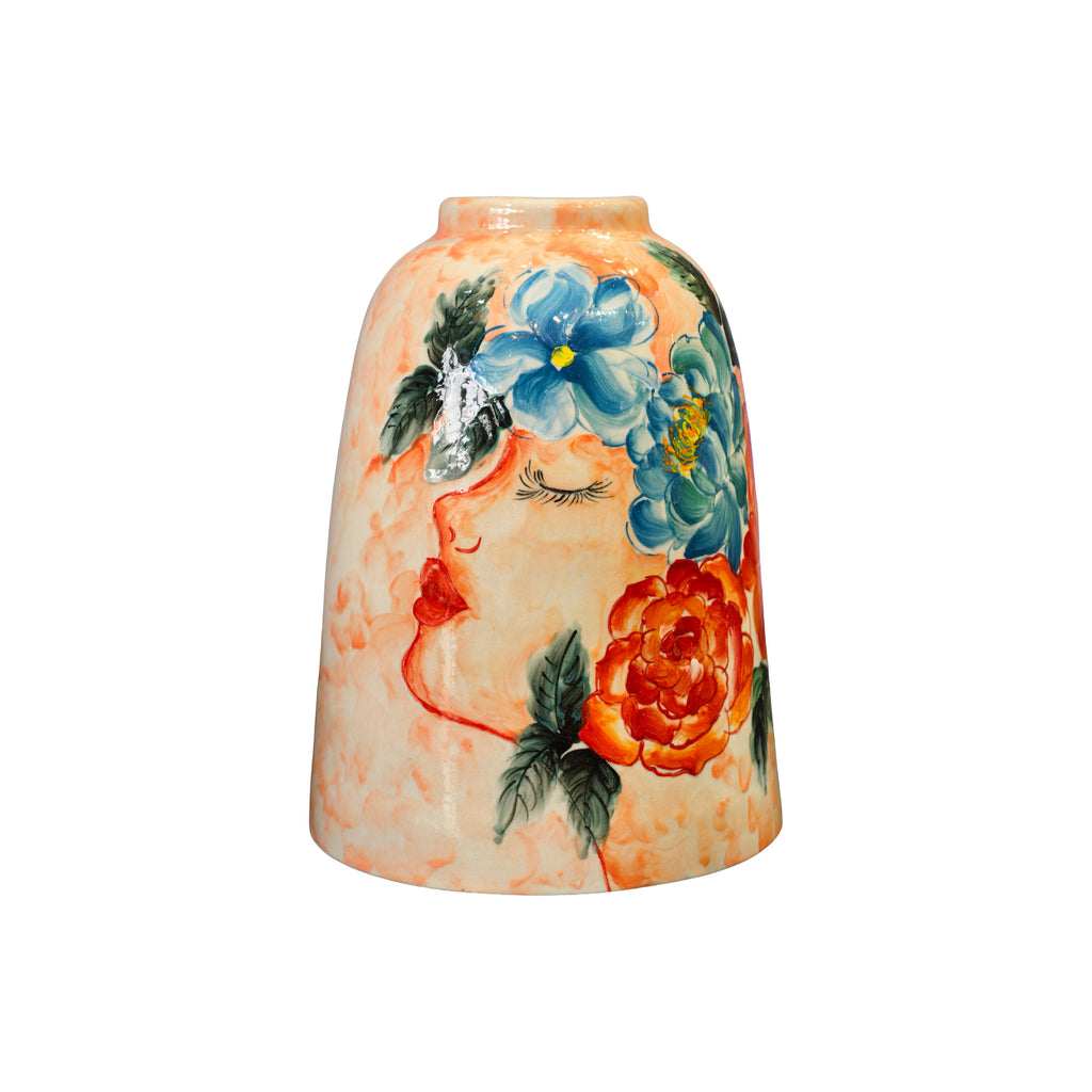 Handmade Ceramic Vase 26 cm – Decorative Floral Vase – Bat Trang Pottery – Hand Painted Art Vase – Home Decor – HERITAGE T&T