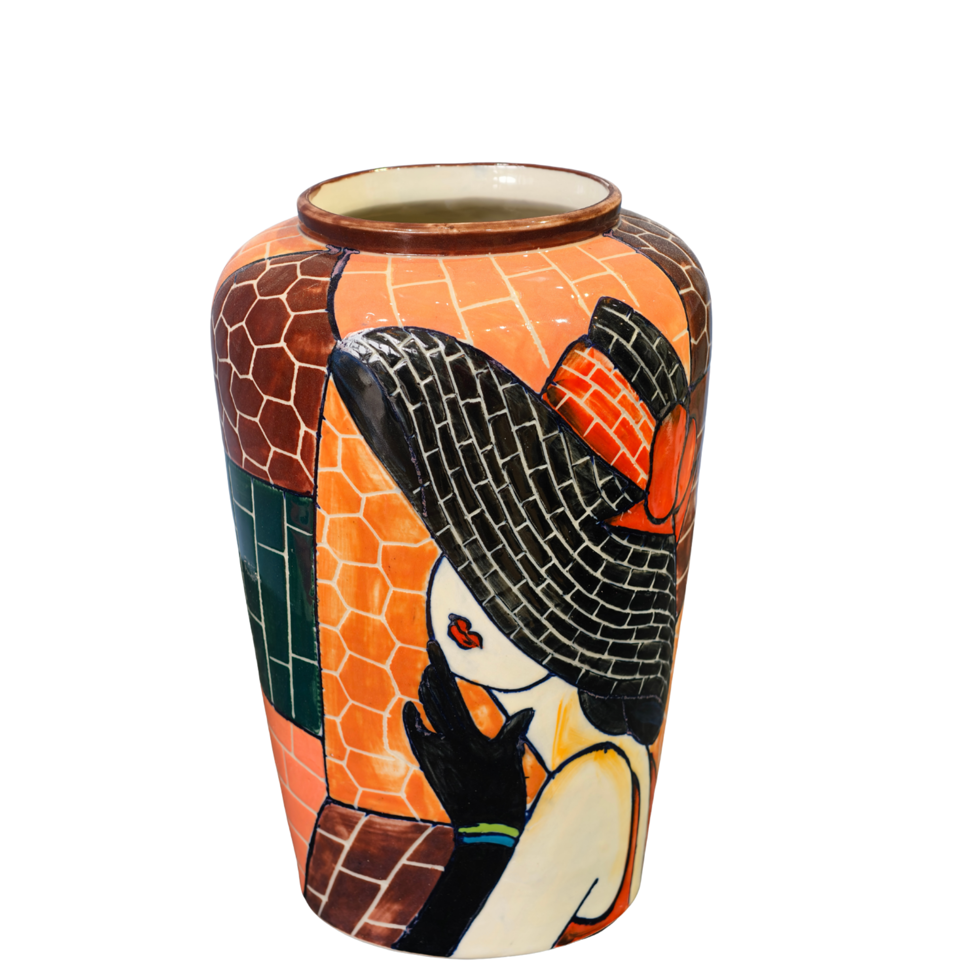 Handmade Mosaic Ceramic Vase – Lady Design  – 28 cm (11 in) – Home Décor – Heritage T&T Mosaic Collection – Bat Trang Vietnam