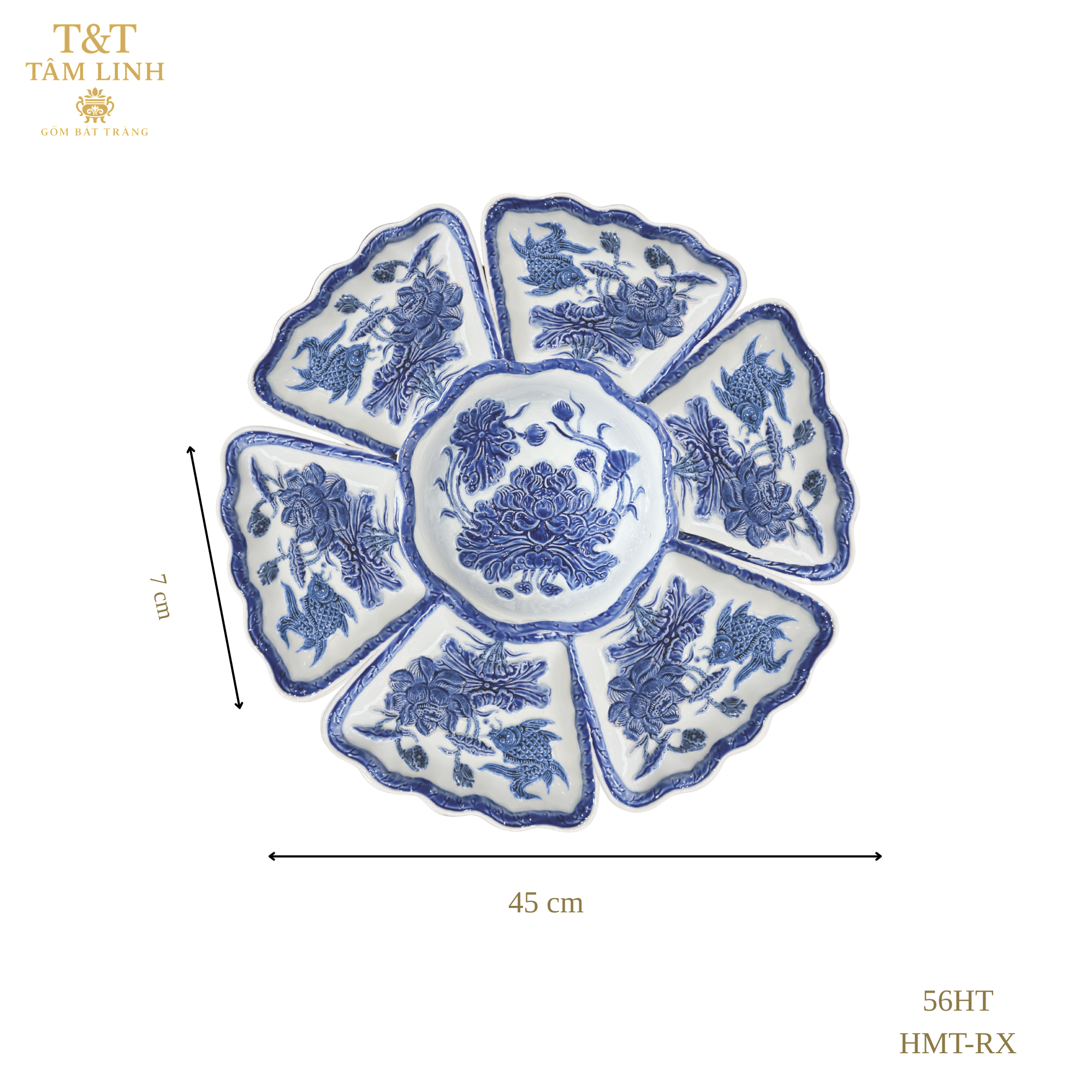 Heritage T&T Sunflower Altar Flower Set Tâm An Yellow Glaze Height 7 cm (2.8 in) – 1 Set – Bat Trang Handmade Vietnam