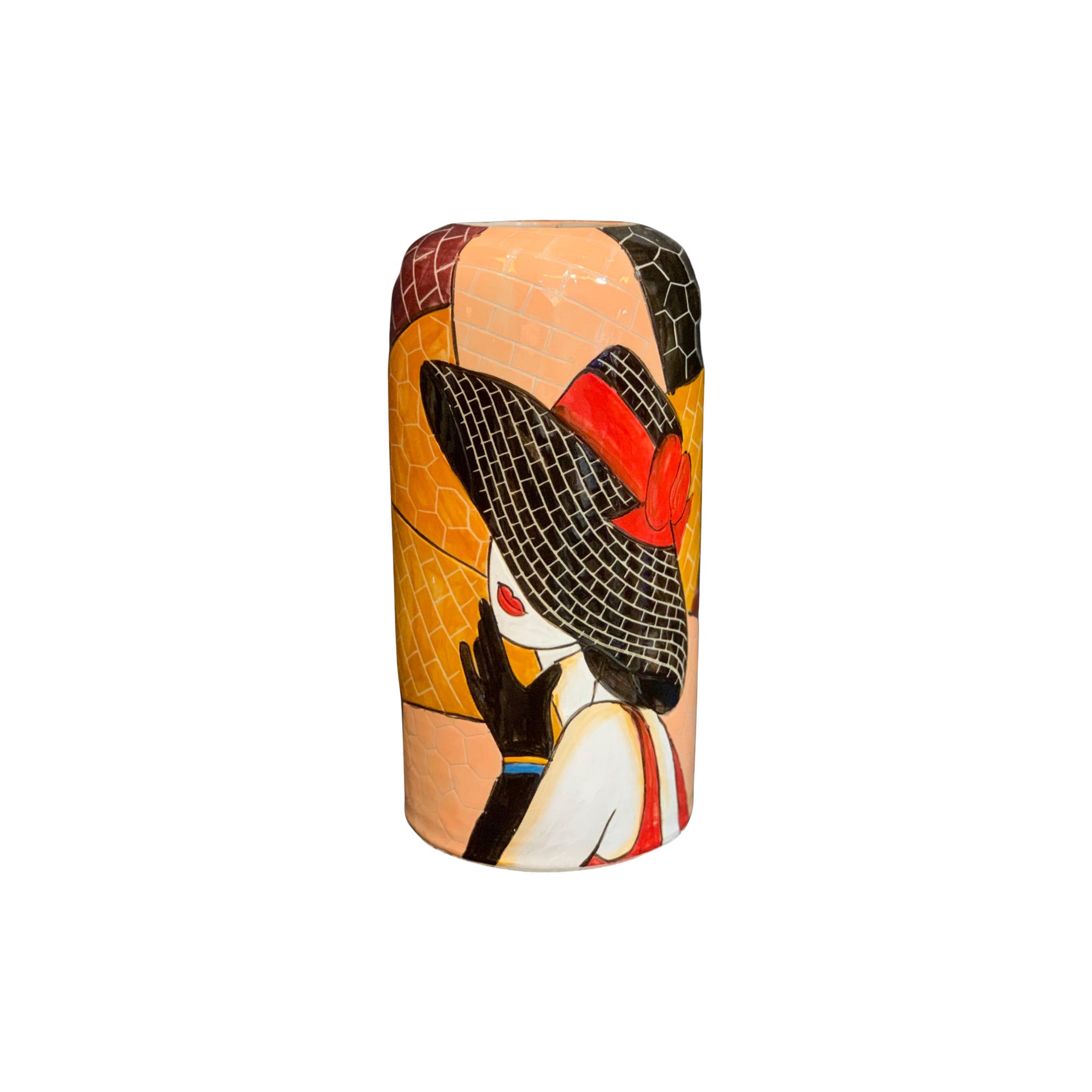 Handmade Mosaic Ceramic Vase – Lady Design  – 25 cm (9.8 in) – Home Décor – Heritage T&T Mosaic Collection – Bat Trang Vietnam