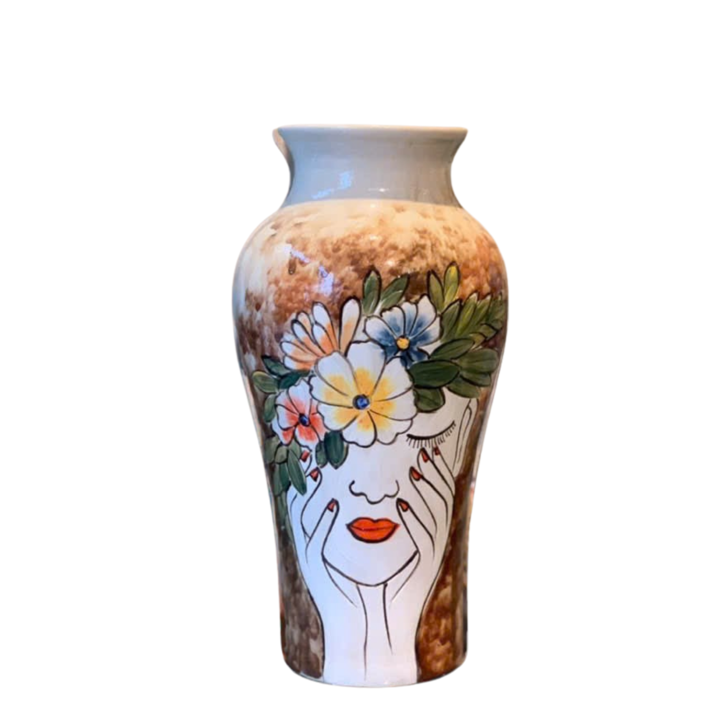 Handmade Mosaic Ceramic Vase – Lady Design  – 26 cm (10.2 in) – Home Décor – Heritage T&T Mosaic Collection – Bat Trang Vietnam