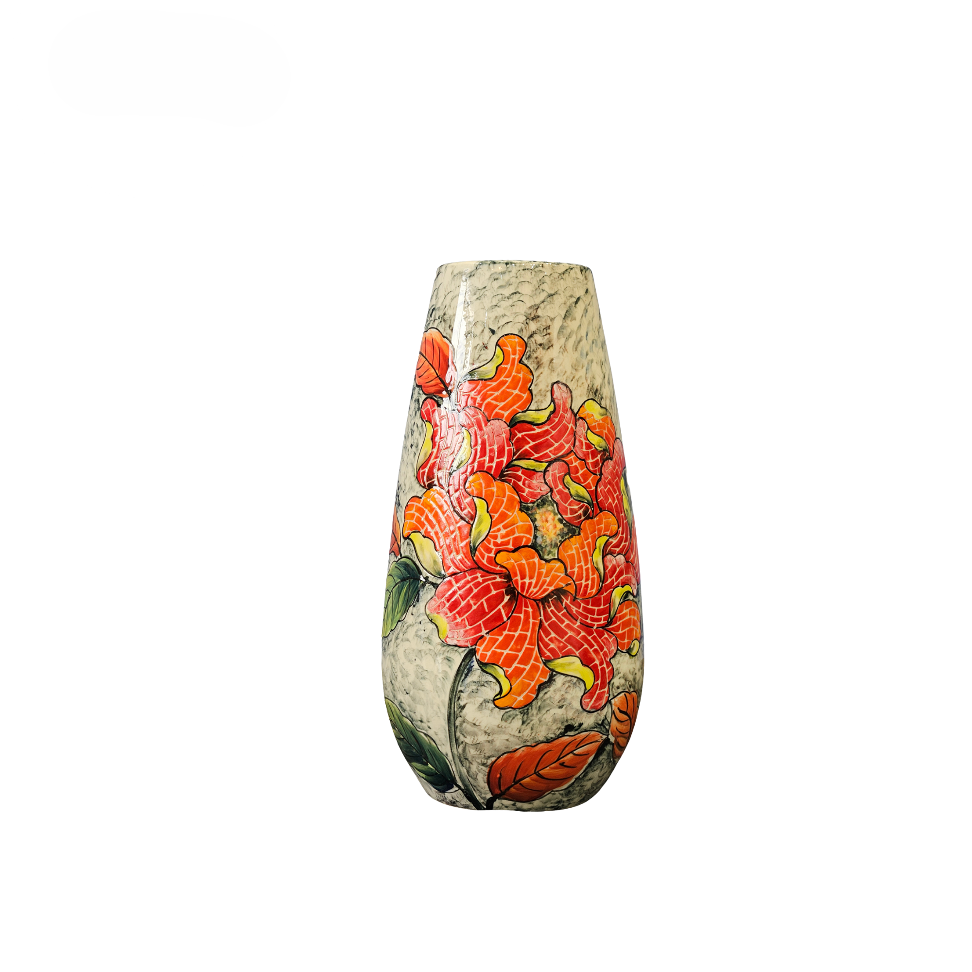 Handmade Mosaic Ceramic Vase – Flower Design  – 36.5 cm (14.4 in) – Home Décor – Heritage T&T Mosaic Collection – Bat Trang Vietnam