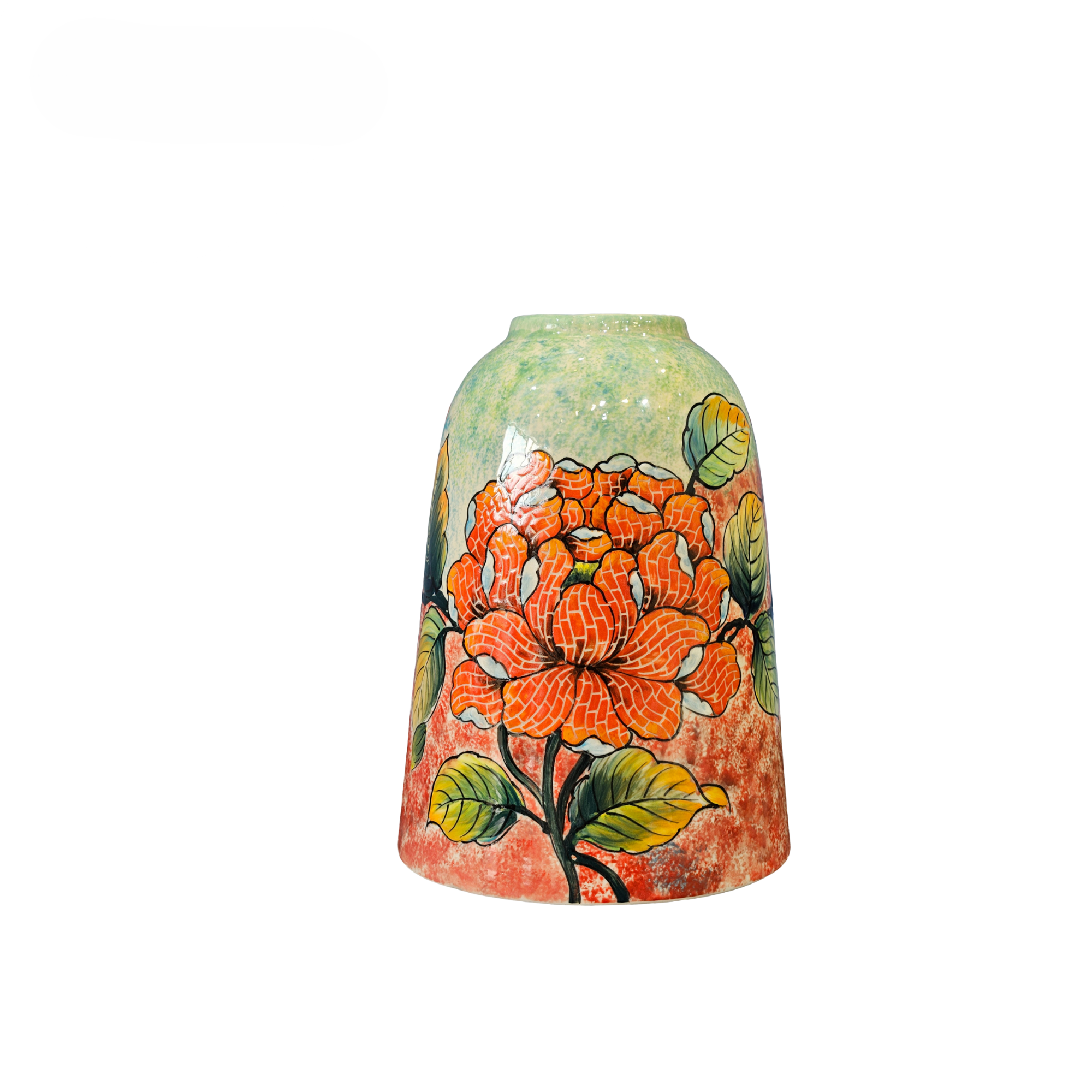 Handmade Mosaic Ceramic Vase – Flower Design  – 31.5 cm (12.4 in) – Home Décor – Heritage T&T Mosaic Collection – Bat Trang Vietnam