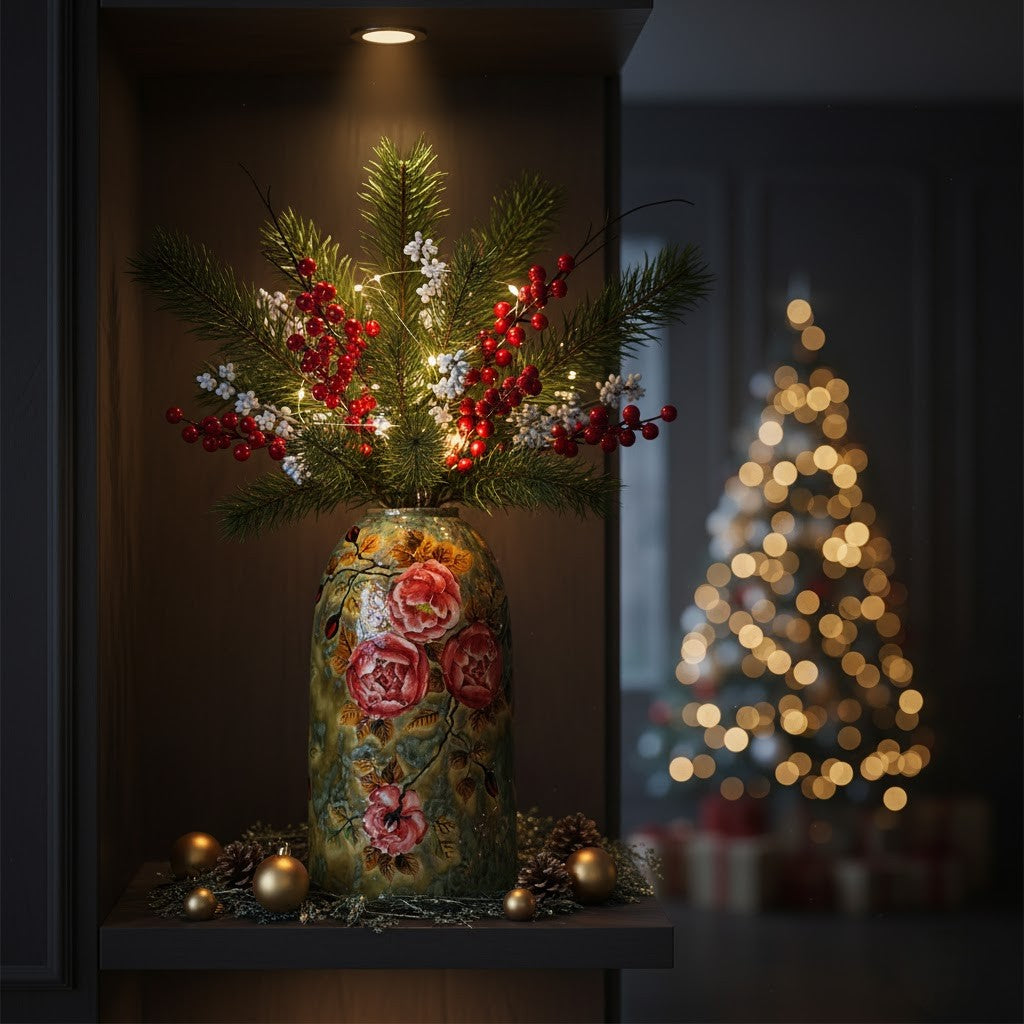 Handmade Mosaic Ceramic Vase – Artisan Design  – 40 cm (15.7 in) – Home Décor – Heritage T&T 3D Collection – Bat Trang Vietnam