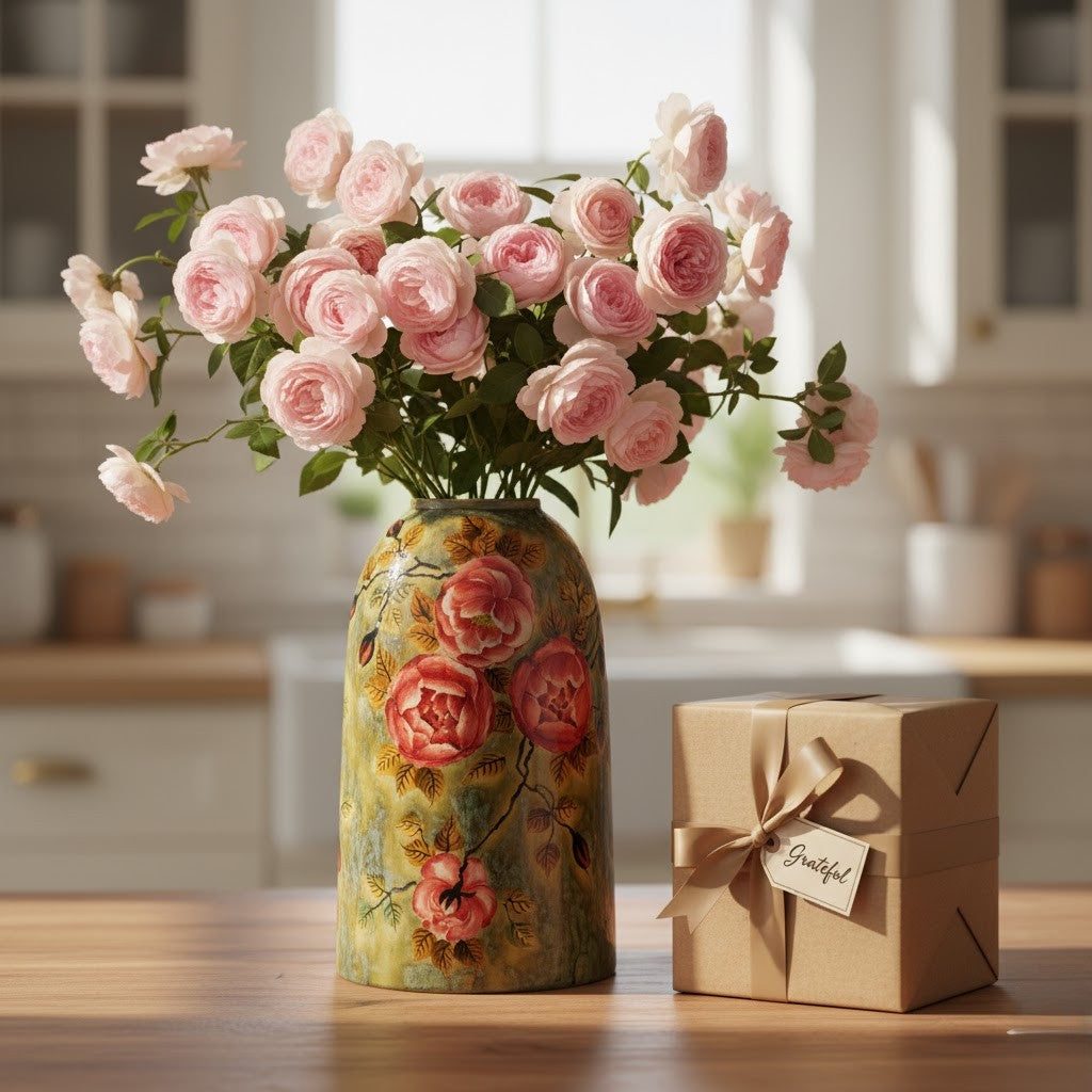 Handmade Mosaic Ceramic Vase – Artisan Design  – 40 cm (15.7 in) – Home Décor – Heritage T&T 3D Collection – Bat Trang Vietnam