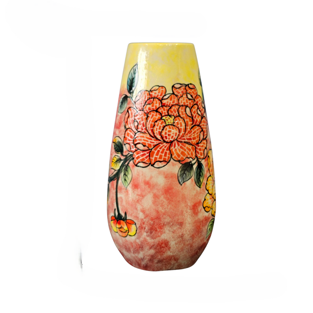 Handmade Mosaic Ceramic Vase – Flower Design  – 36.5 cm (14.4 in) – Home Décor – Heritage T&T Mosaic Collection – Bat Trang Vietnam