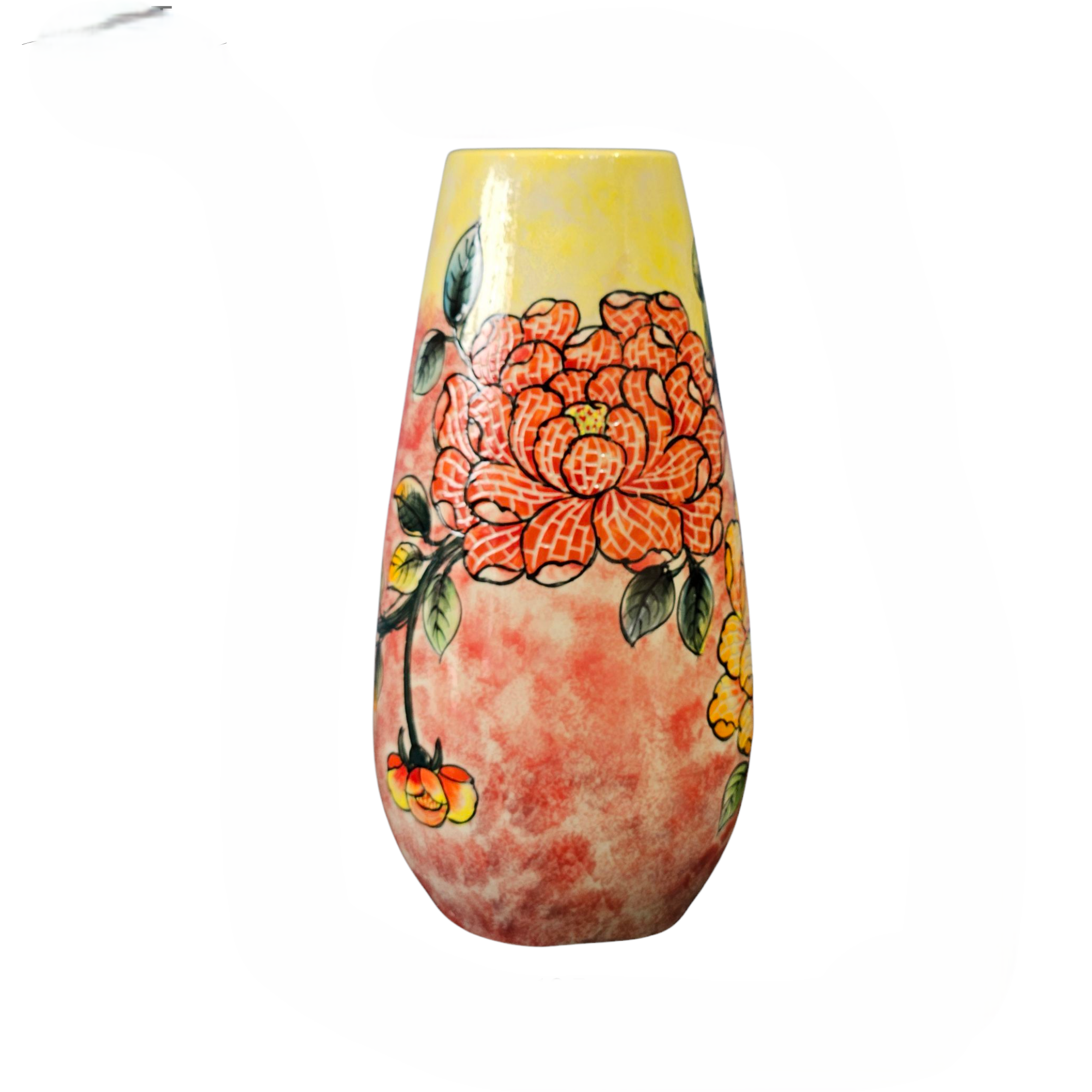Handmade Mosaic Ceramic Vase – Flower Design  – 36.5 cm (14.4 in) – Home Décor – Heritage T&T Mosaic Collection – Bat Trang Vietnam