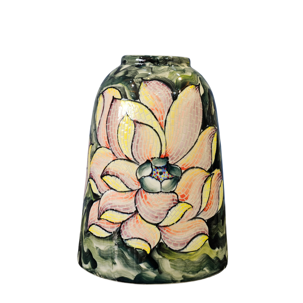 Handmade Mosaic Ceramic Vase – Lotus Design  – 31.5 cm (12.4 in) – Home Décor – Heritage T&T Mosaic Collection – Bat Trang Vietnam