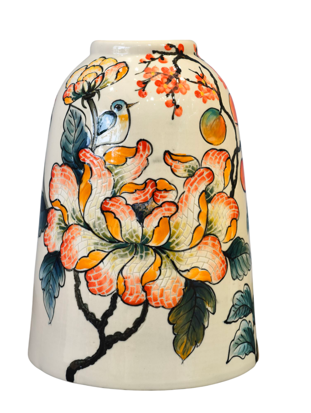 Handmade Mosaic Ceramic Vase – Flower Design  – 31.5 cm (12.4 in) – Home Décor – Heritage T&T Mosaic Collection – Bat Trang Vietnam