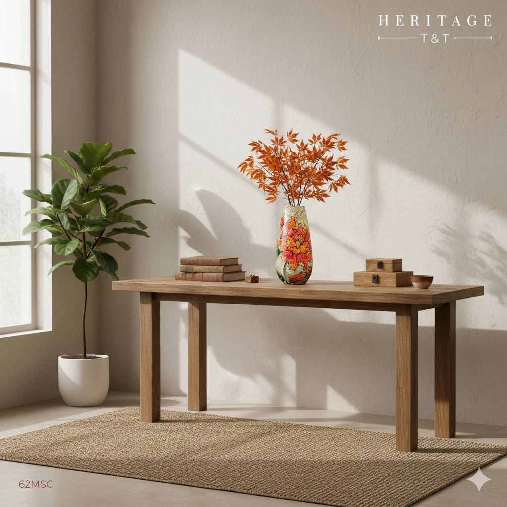 Handmade Mosaic Ceramic Vase – Flower Design  – 36.5 cm (14.4 in) – Home Décor – Heritage T&T Mosaic Collection – Bat Trang Vietnam