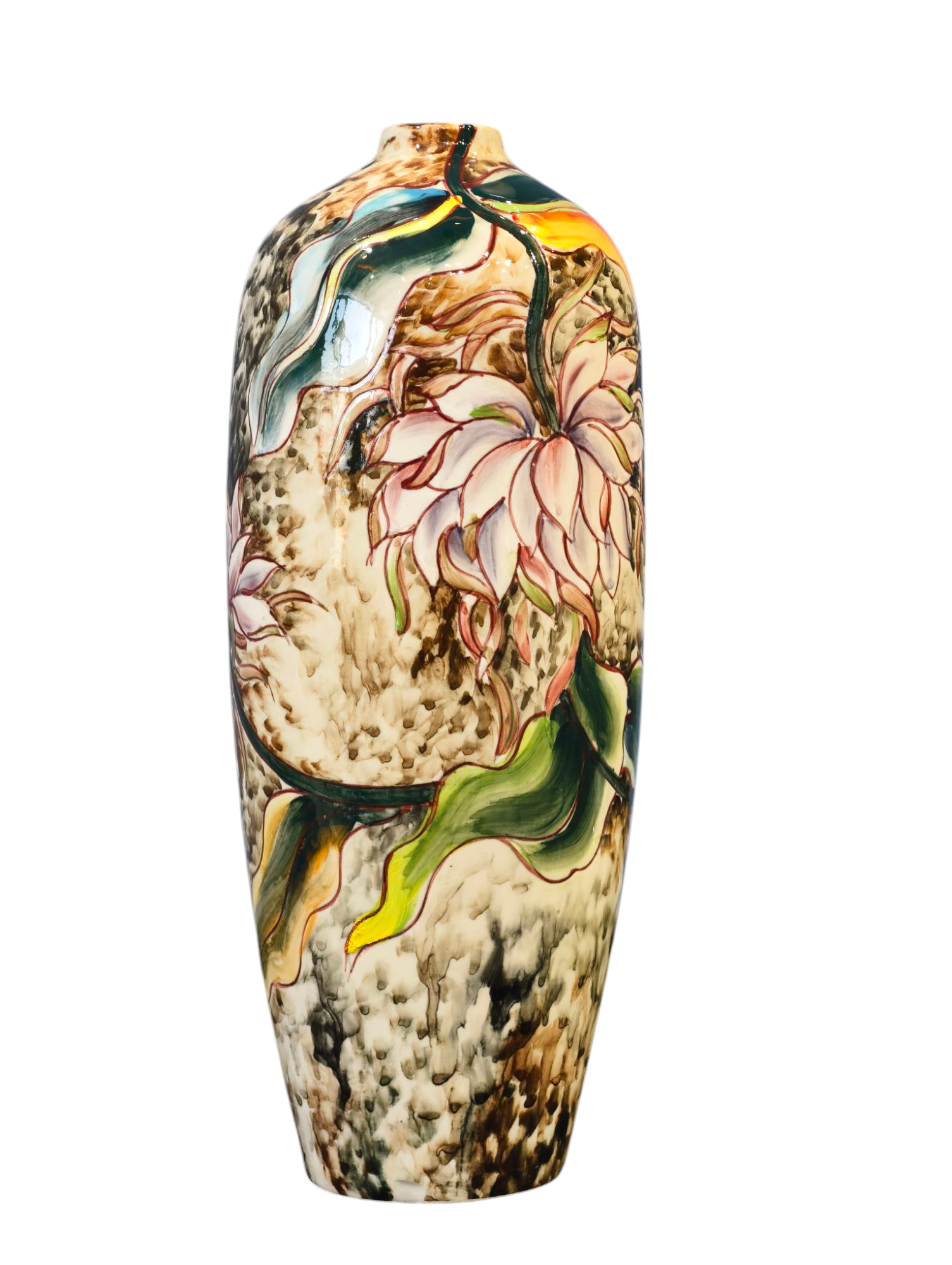 Handmade Mosaic Ceramic Vase – Artisan Design  – 40 cm (15.7 in) – Home Décor – Heritage T&T 3D Collection – Bat Trang Vietnam . test