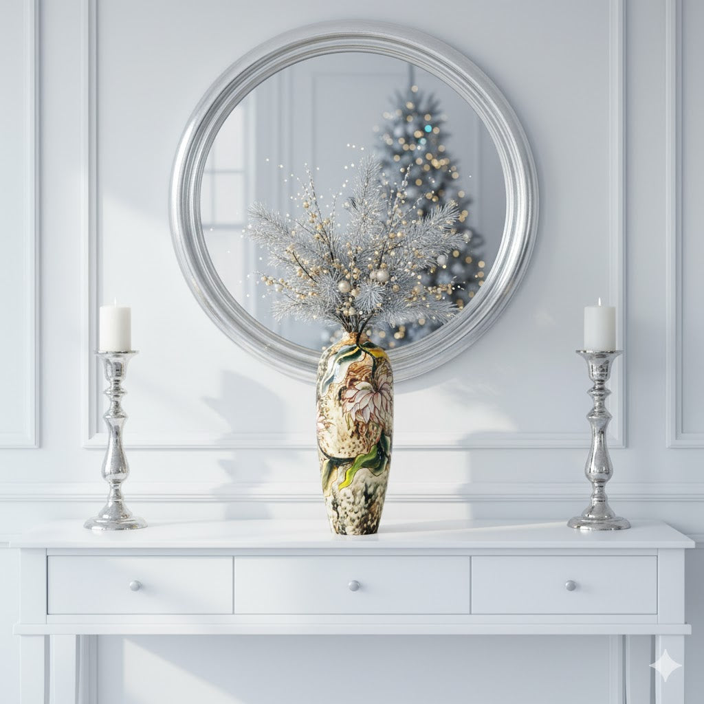 Handmade Mosaic Ceramic Vase – Artisan Design  – 40 cm (15.7 in) – Home Décor – Heritage T&T 3D Collection – Bat Trang Vietnam