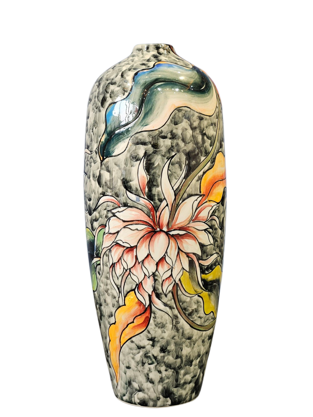 Handmade Mosaic Ceramic Vase – Artisan Design  – 40 cm (15.7 in) – Home Décor – Heritage T&T 3D Collection – Bat Trang Vietnam