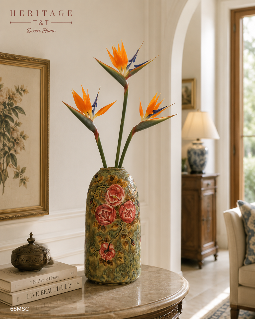 Handmade Mosaic Ceramic Vase – Artisan Design  – 40 cm (15.7 in) – Home Décor – Heritage T&T 3D Collection – Bat Trang Vietnam