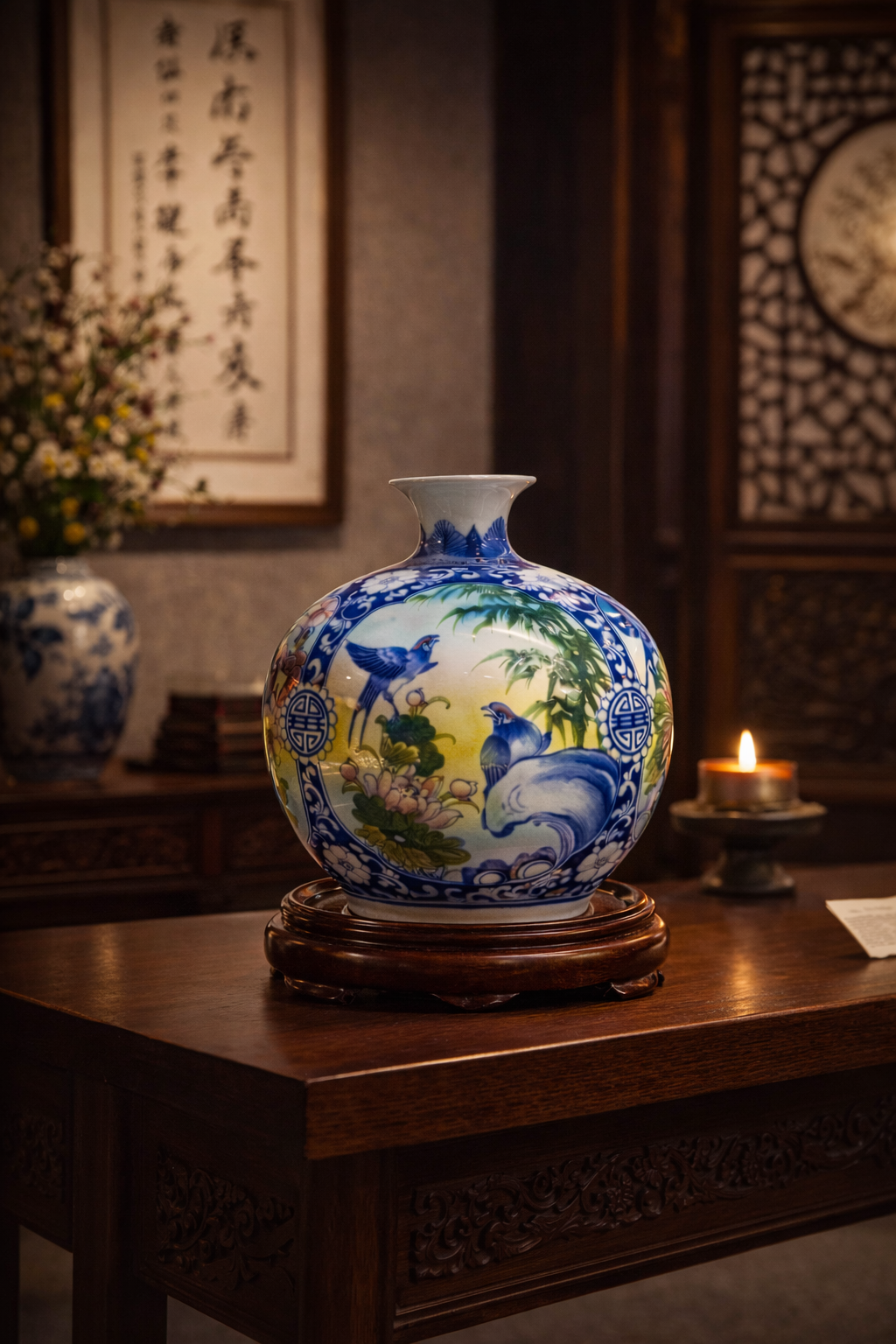 Handmade Ceramic Vase – Tai Loc Design  – 25 cm (9.8 in) – Home Décor – Heritage T&T – Bat Trang Vietnam