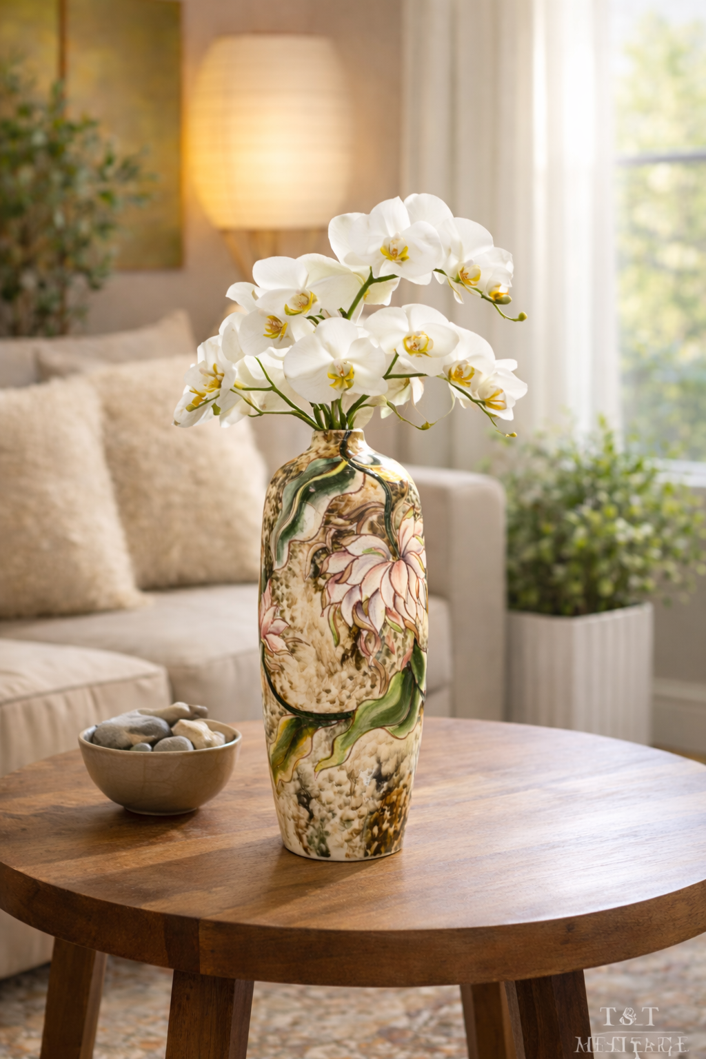 Handmade Mosaic Ceramic Vase – Artisan Design  – 40 cm (15.7 in) – Home Décor – Heritage T&T 3D Collection – Bat Trang Vietnam