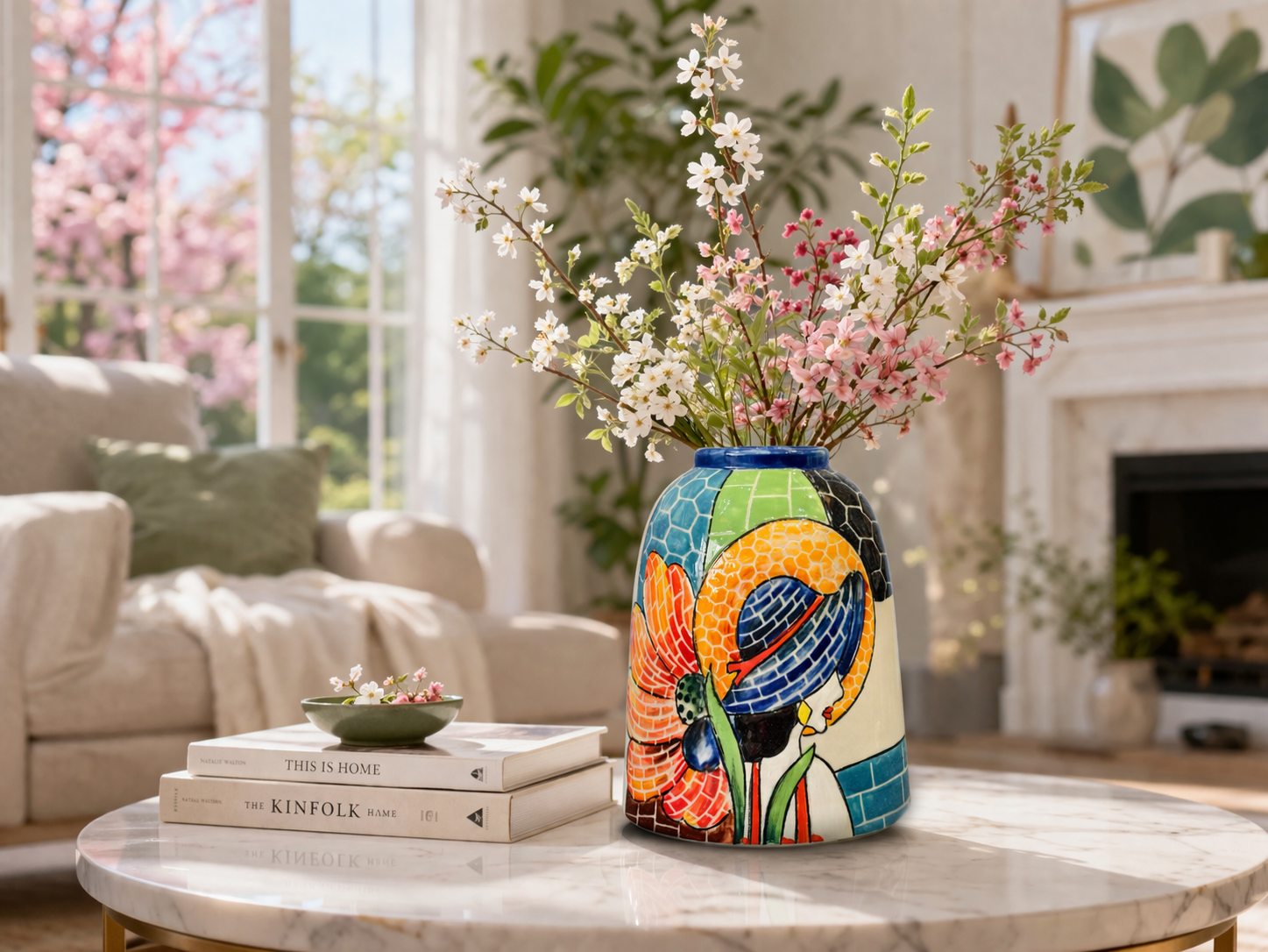 Handmade Mosaic Ceramic Vase – Lady Design  – 20 cm (7.9 in) – Home Décor – Heritage T&T Mosaic Collection – Bat Trang Vietnam