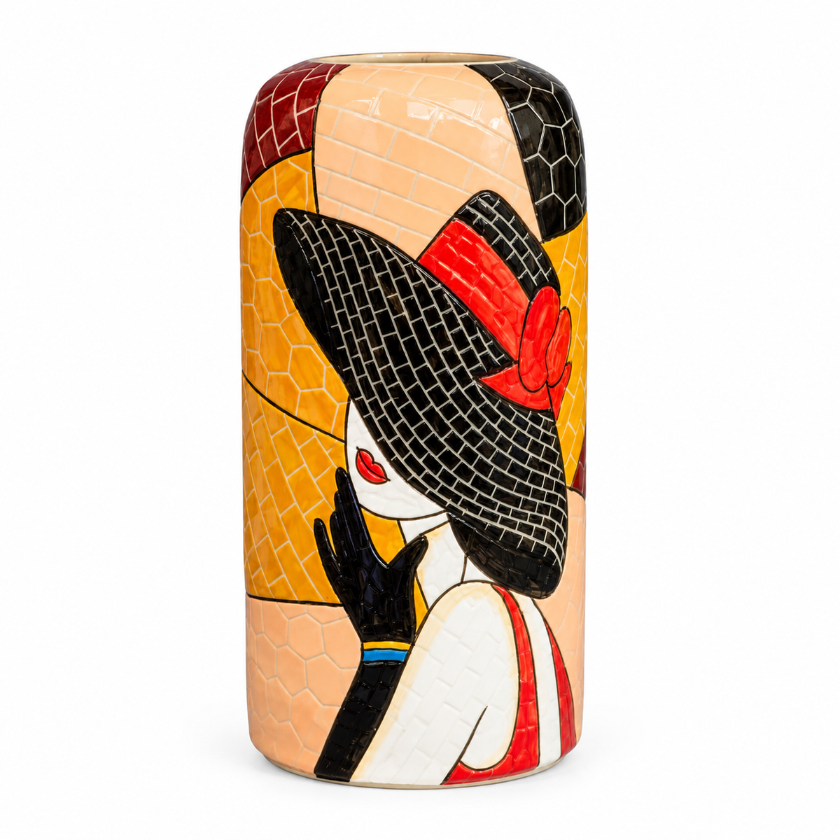 Handmade Mosaic Ceramic Vase – Lady Design  – 20 cm (7.9 in) – Home Décor – Heritage T&T Mosaic Collection – Bat Trang Vietnam
