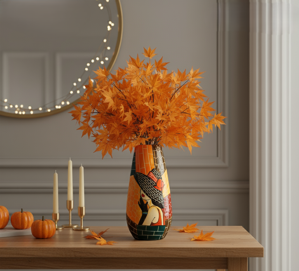 Handmade Mosaic Ceramic Vase – Lady Design  – 36.5 cm (14.4 in) – Home Décor – Heritage T&T Mosaic Collection – Bat Trang Vietnam